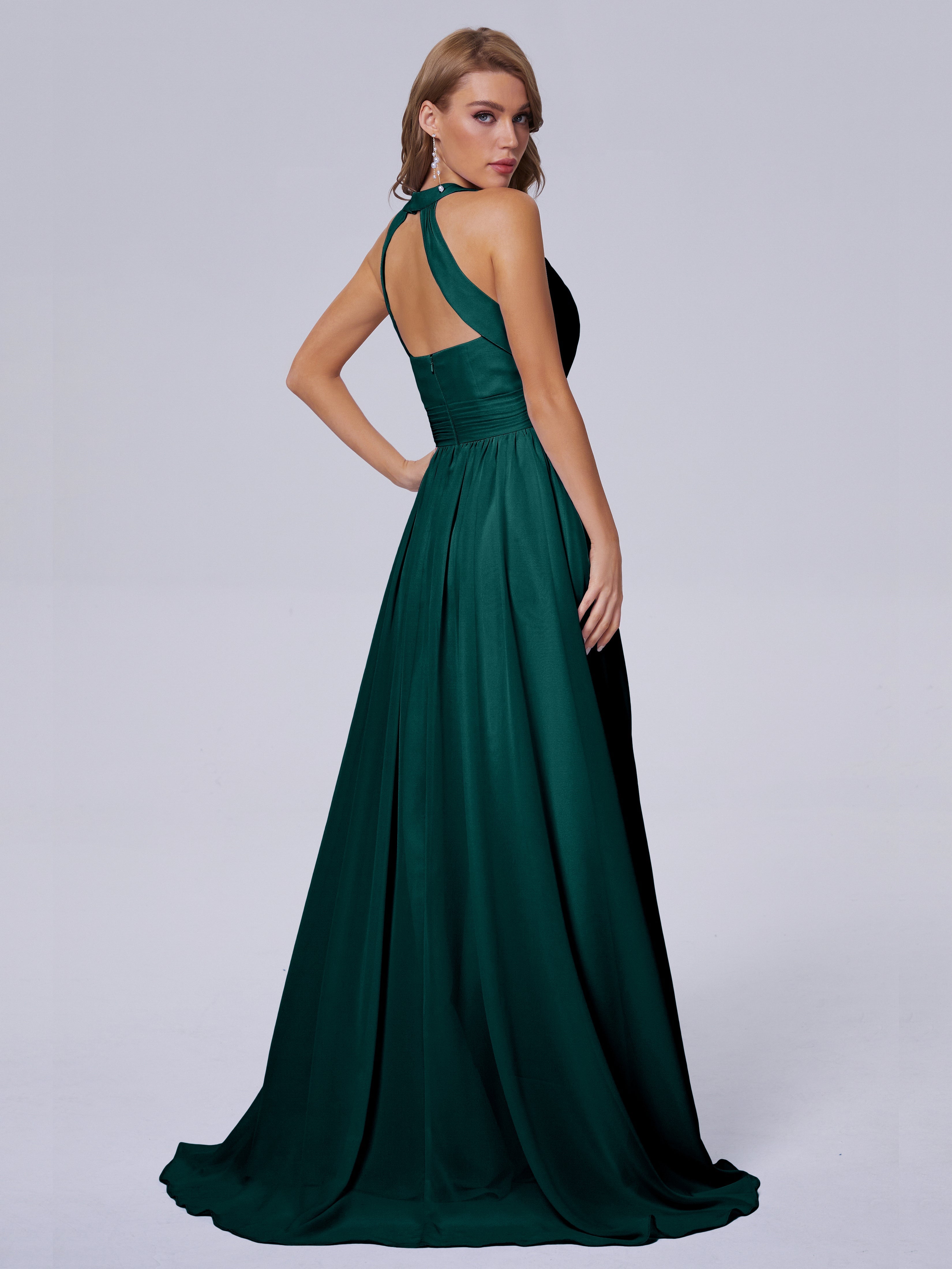 Demoiselle D'Honneur De Paon Balayage Traîne Mousseline Robes Demoiselle D'Honneur