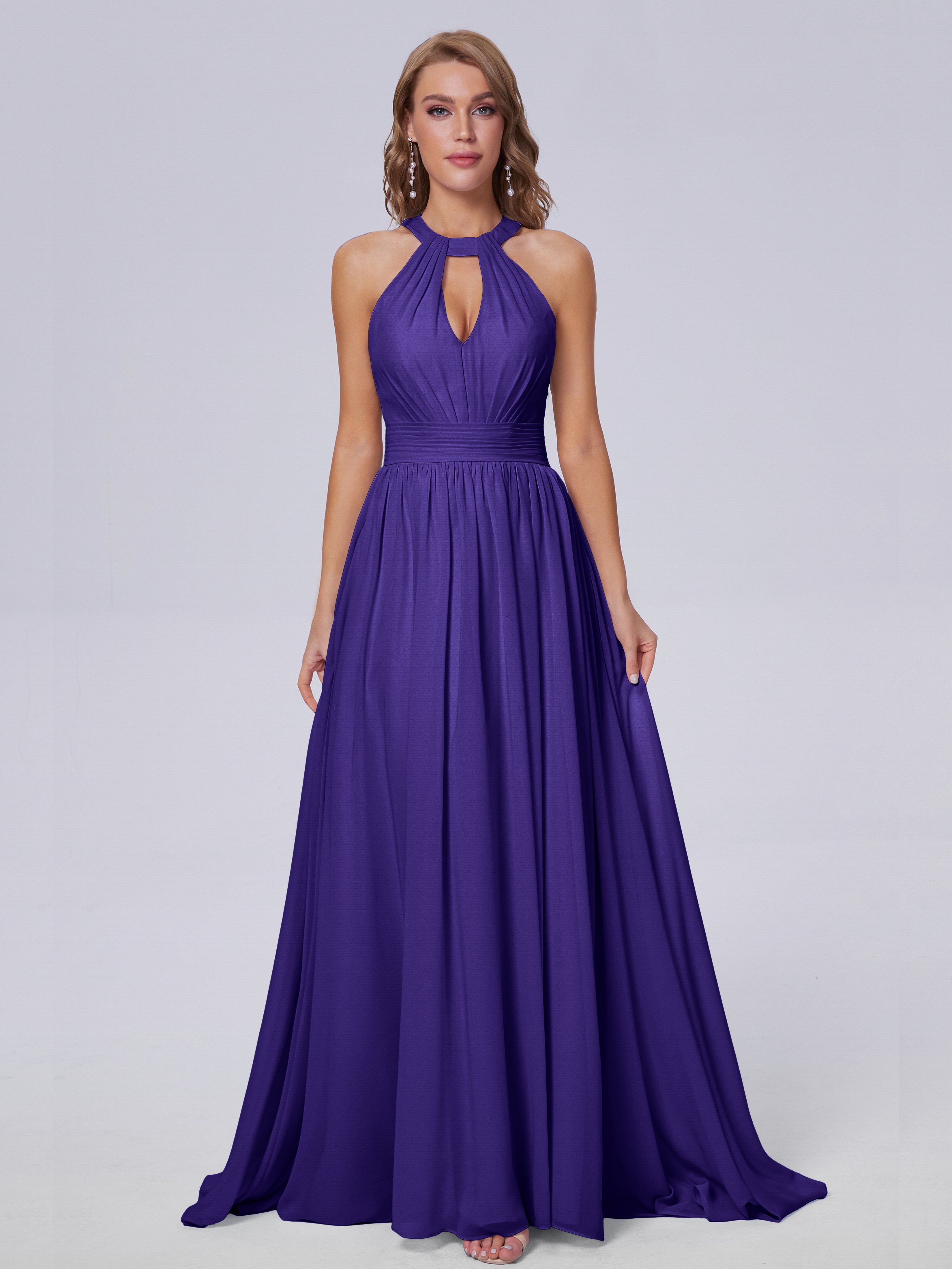 Robes De Demoiselle D'Honneur En Régence Balayage Traîne Mousseline Robes Demoiselle D'Honneur