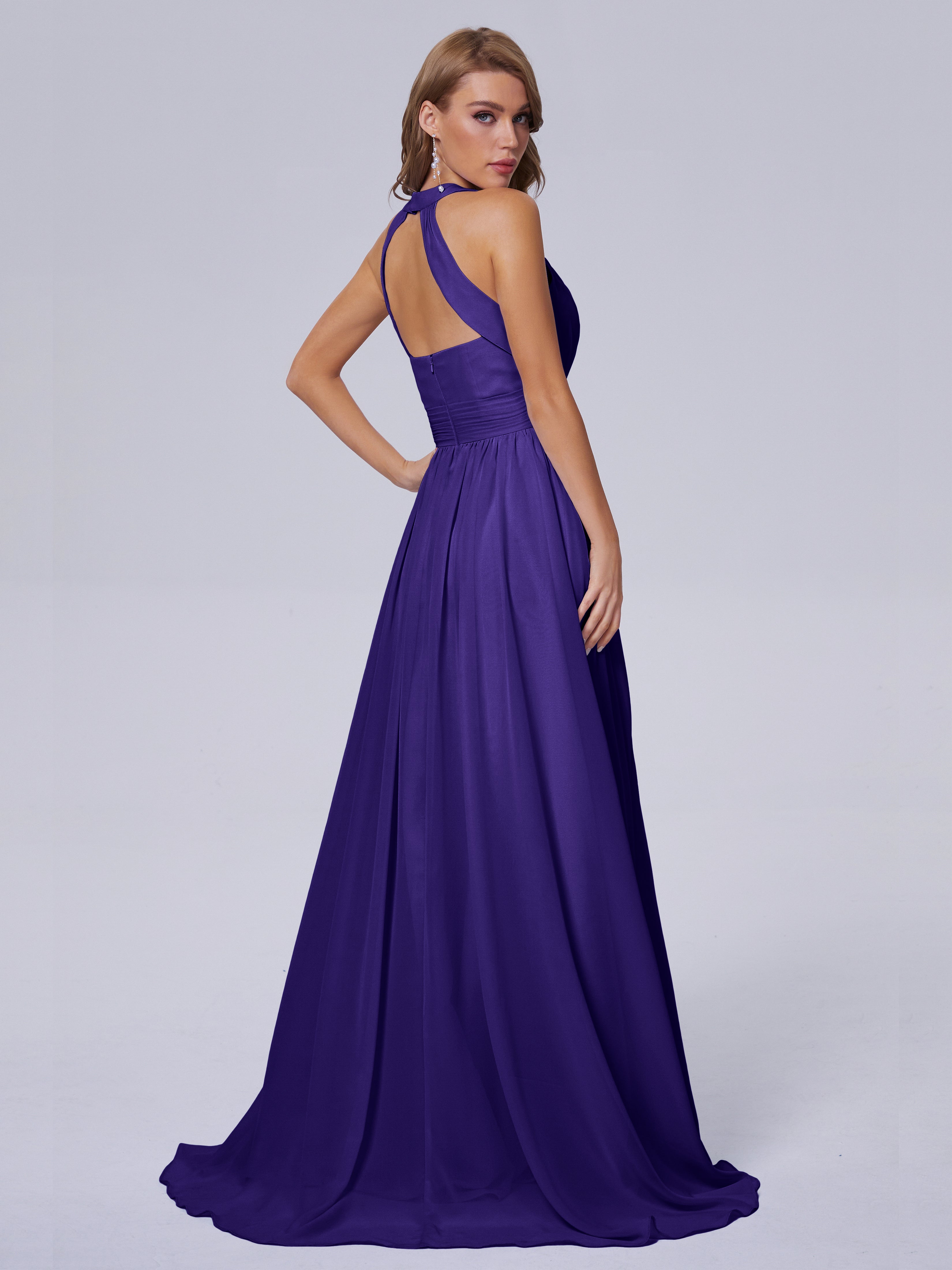 Robes De Demoiselle D'Honneur En Régence Balayage Traîne Mousseline Robes Demoiselle D'Honneur
