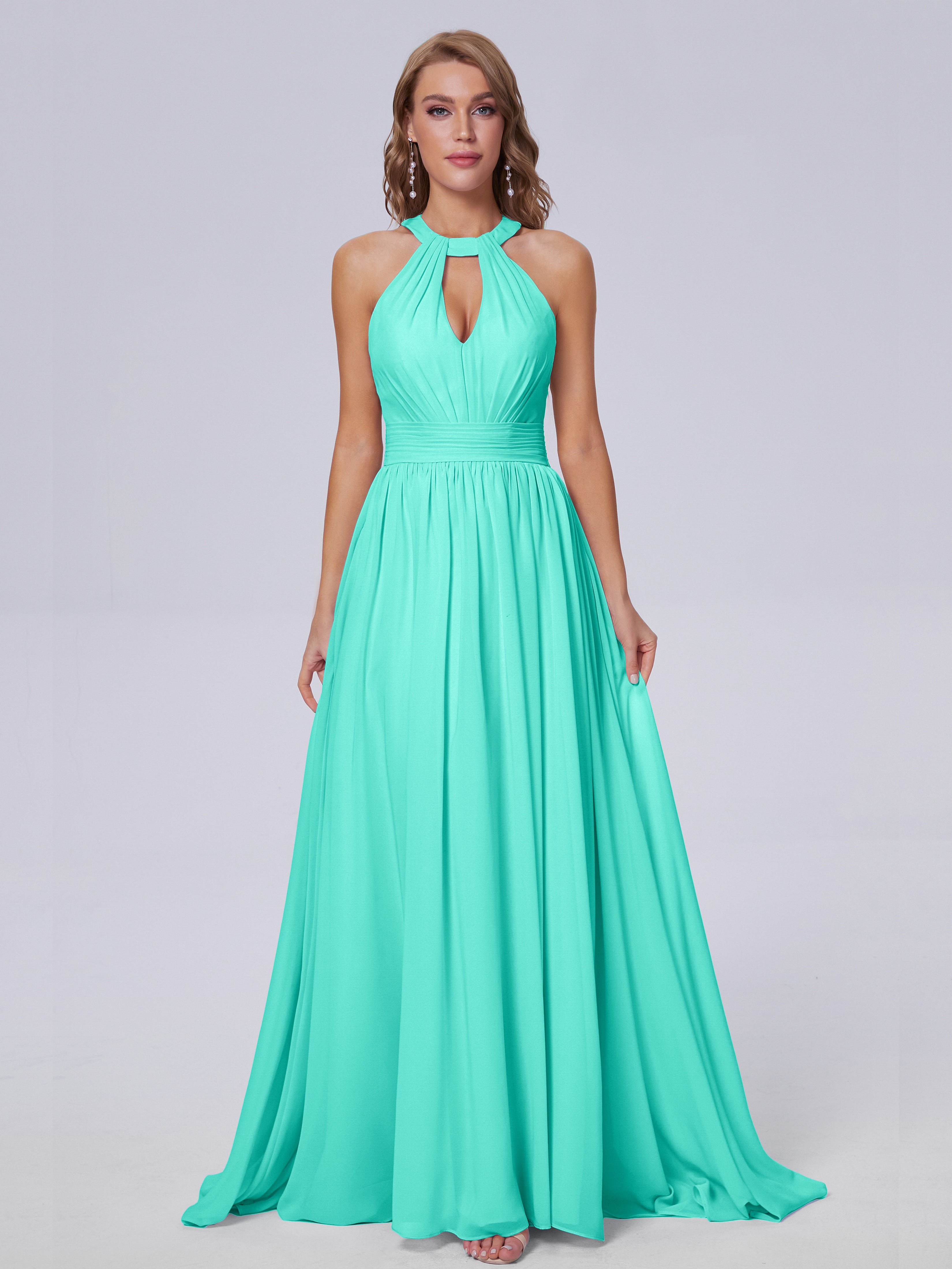 Robes De Demoiselle D'Honneur Spa Balayage Traîne Mousseline Robes Demoiselle D'Honneur