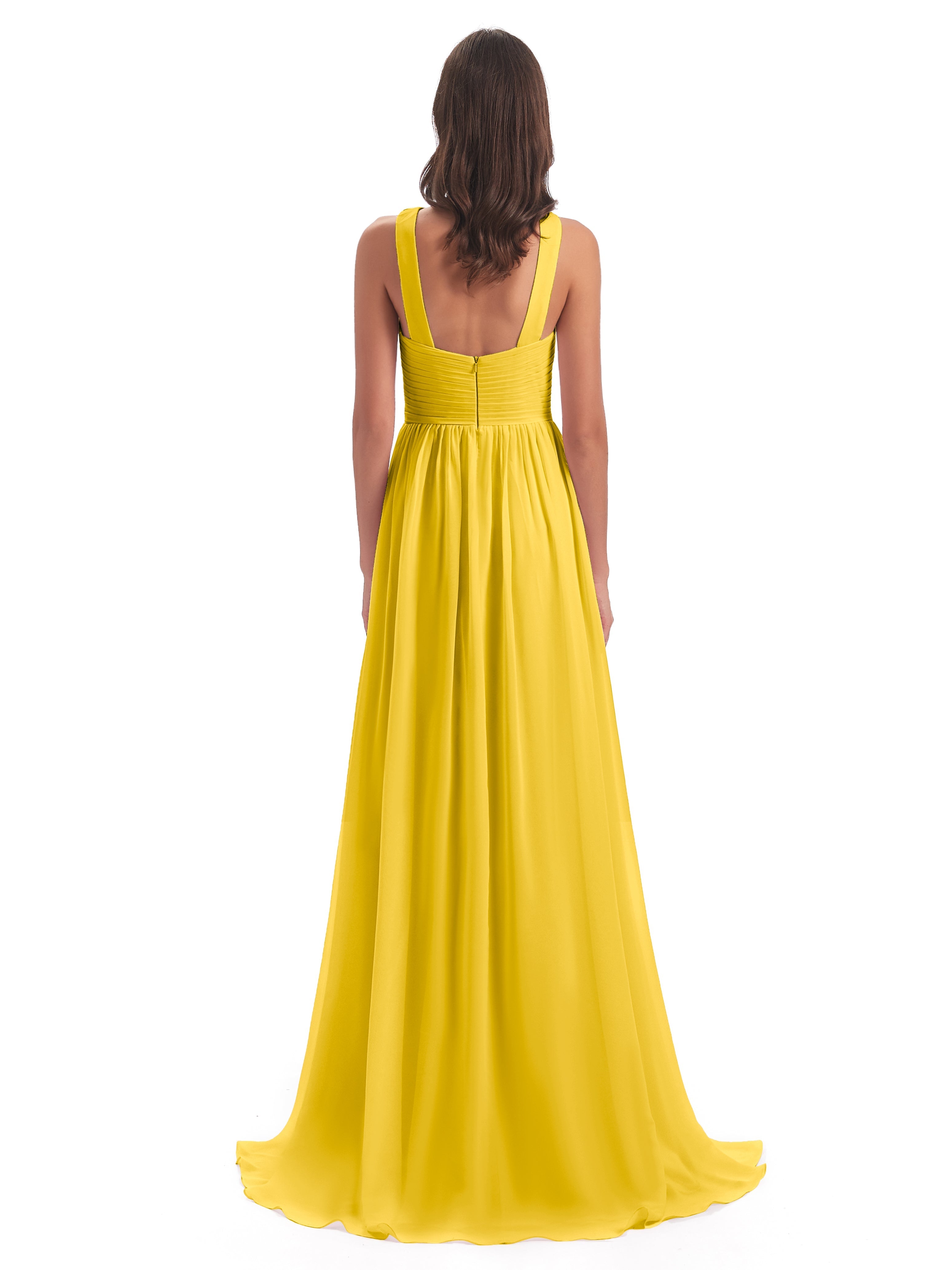 Robe De Demoiselle D'Honneur Souci Balayage/Pinceau Traîne Bretelle Mousseline Robes Demoiselle D'Honneur