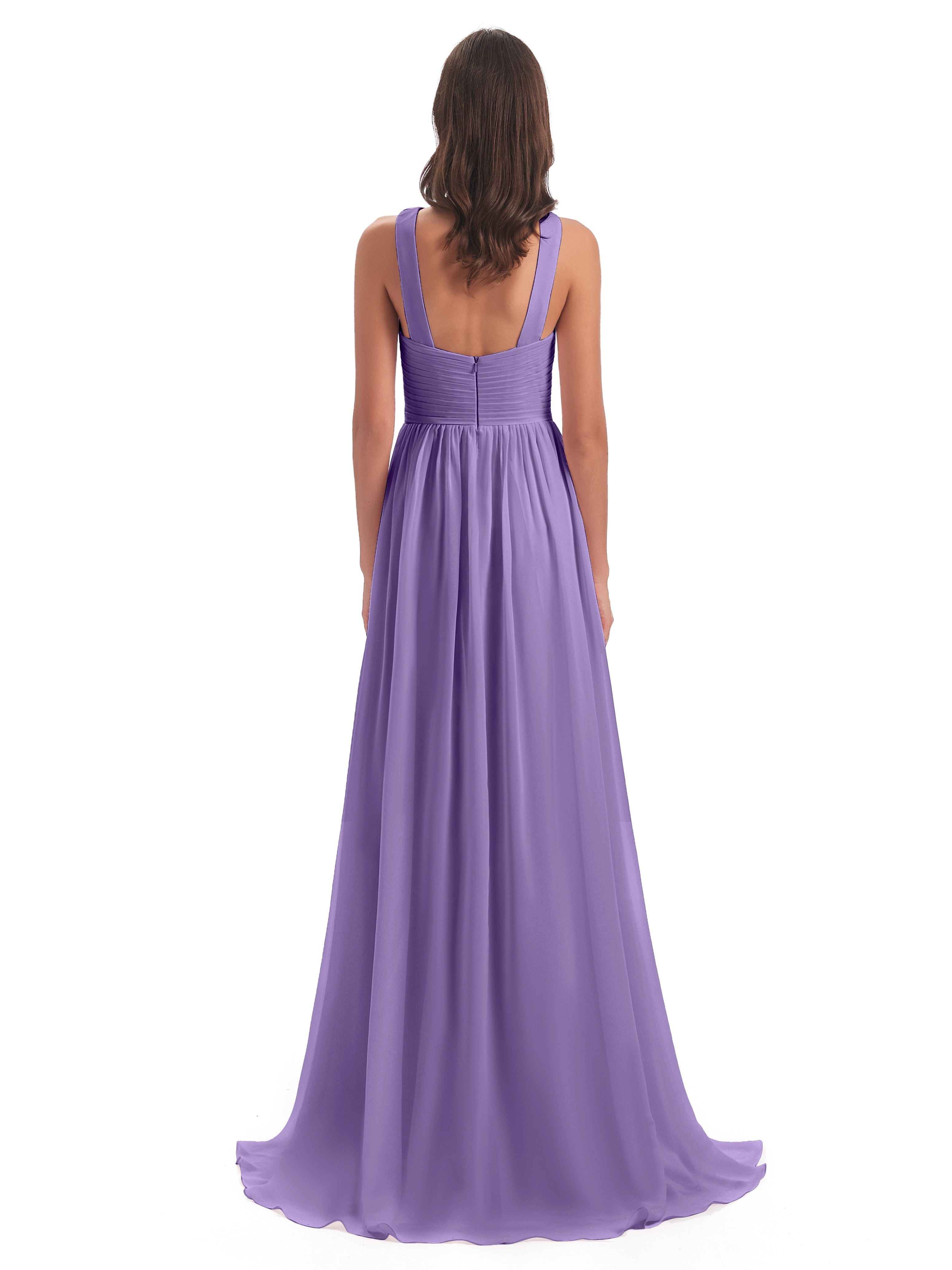 Robes De Demoiselle D'Honneur Tahiti Balayage/Pinceau Traîne Bretelle Mousseline Robes Demoiselle D'Honneur