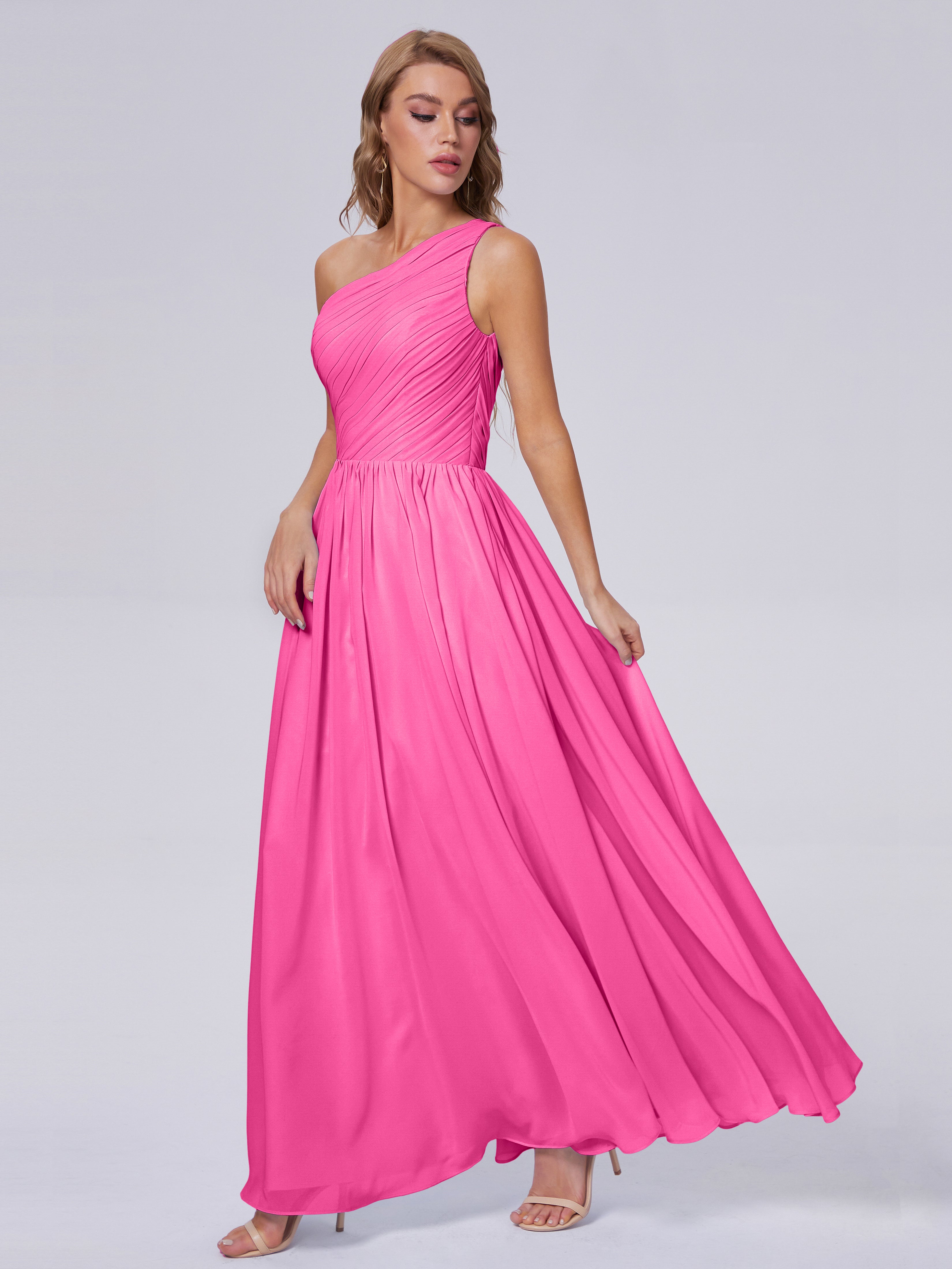 Robe Demoiselle D Honneur Azalée Seule-Épaule Mousseline Robes Demoiselle D'Honneur