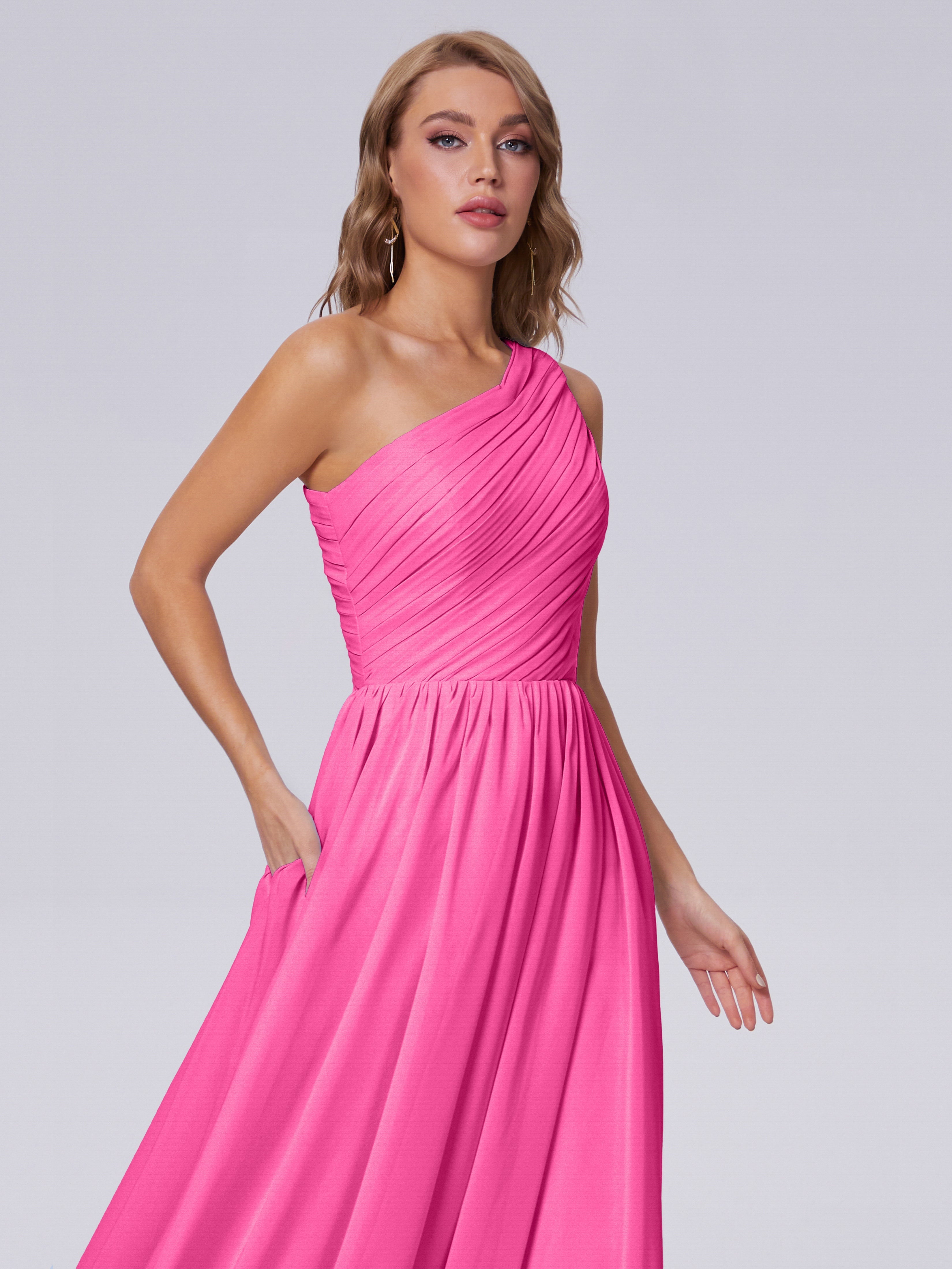 Robe Demoiselle D Honneur Azalée Seule-Épaule Mousseline Robes Demoiselle D'Honneur