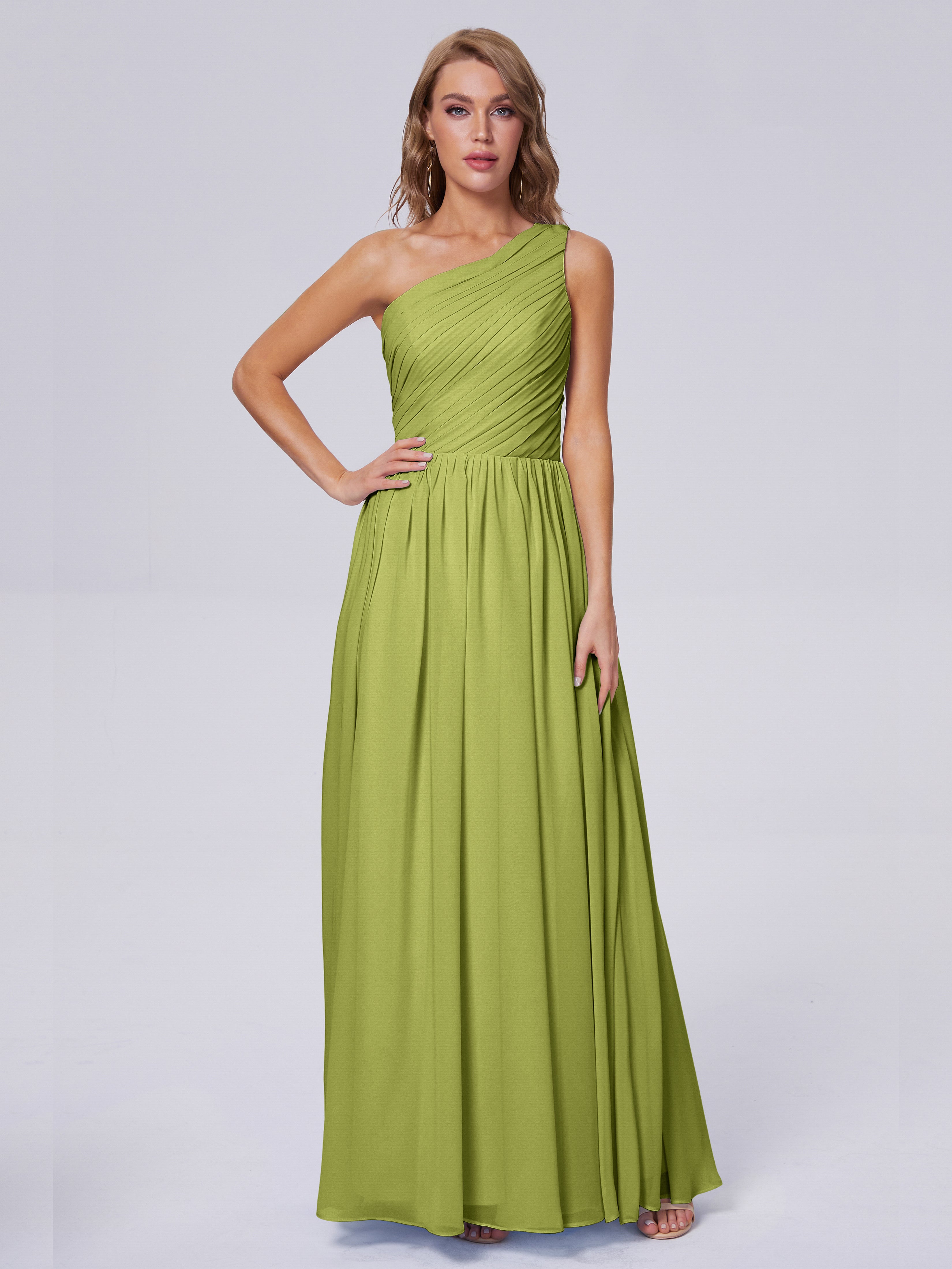 Robes De Demoiselle D'Honneur Trèfle Seule-Épaule Mousseline Robes Demoiselle D'Honneur