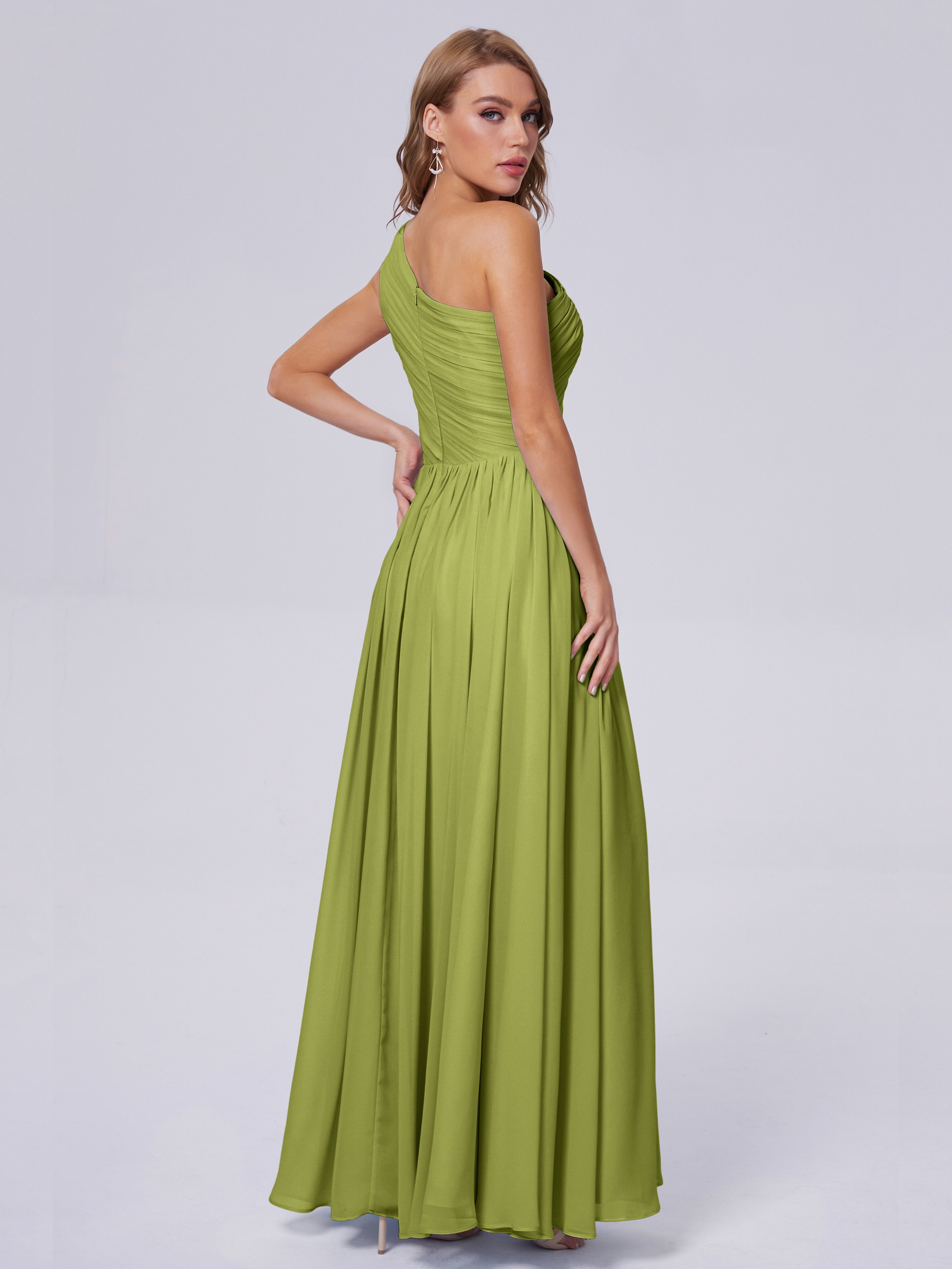 Robes De Demoiselle D'Honneur Trèfle Seule-Épaule Mousseline Robes Demoiselle D'Honneur