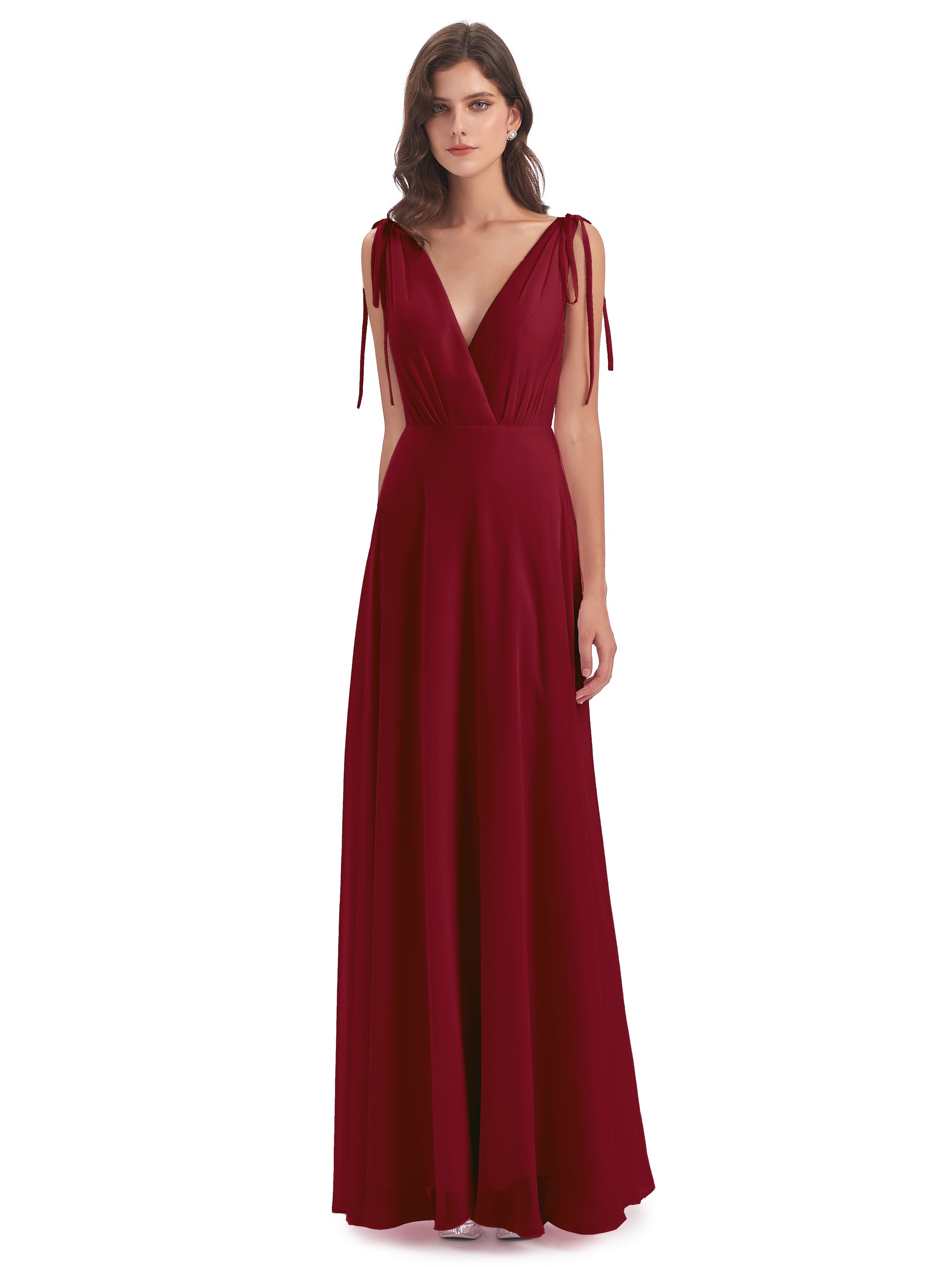 Robe De Demoiselle D Honneur Bordeaux Dos Nu Col V Robes Demoiselle D'Honneur