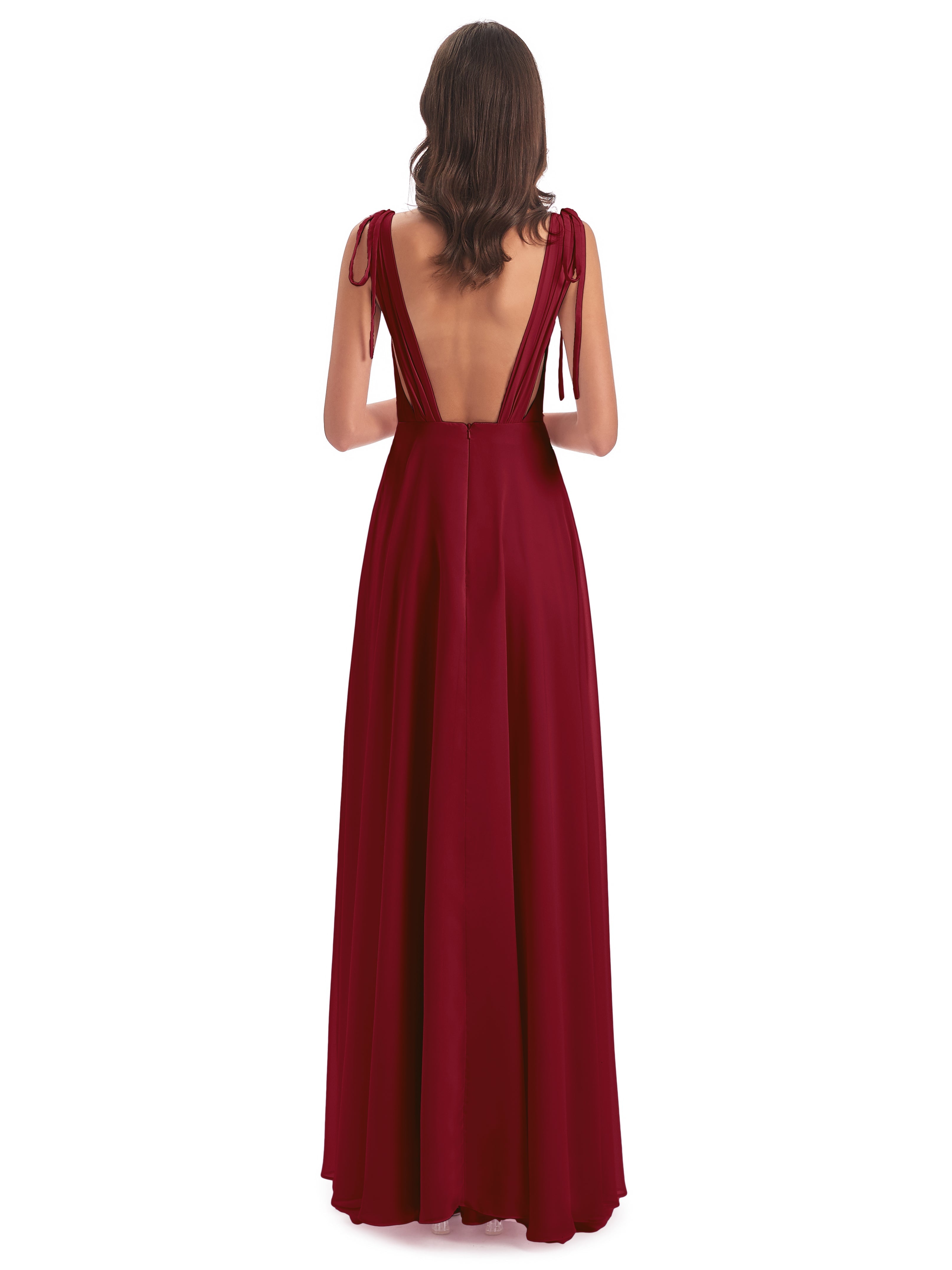 Robe De Demoiselle D Honneur Bordeaux Dos Nu Col V Robes Demoiselle D'Honneur