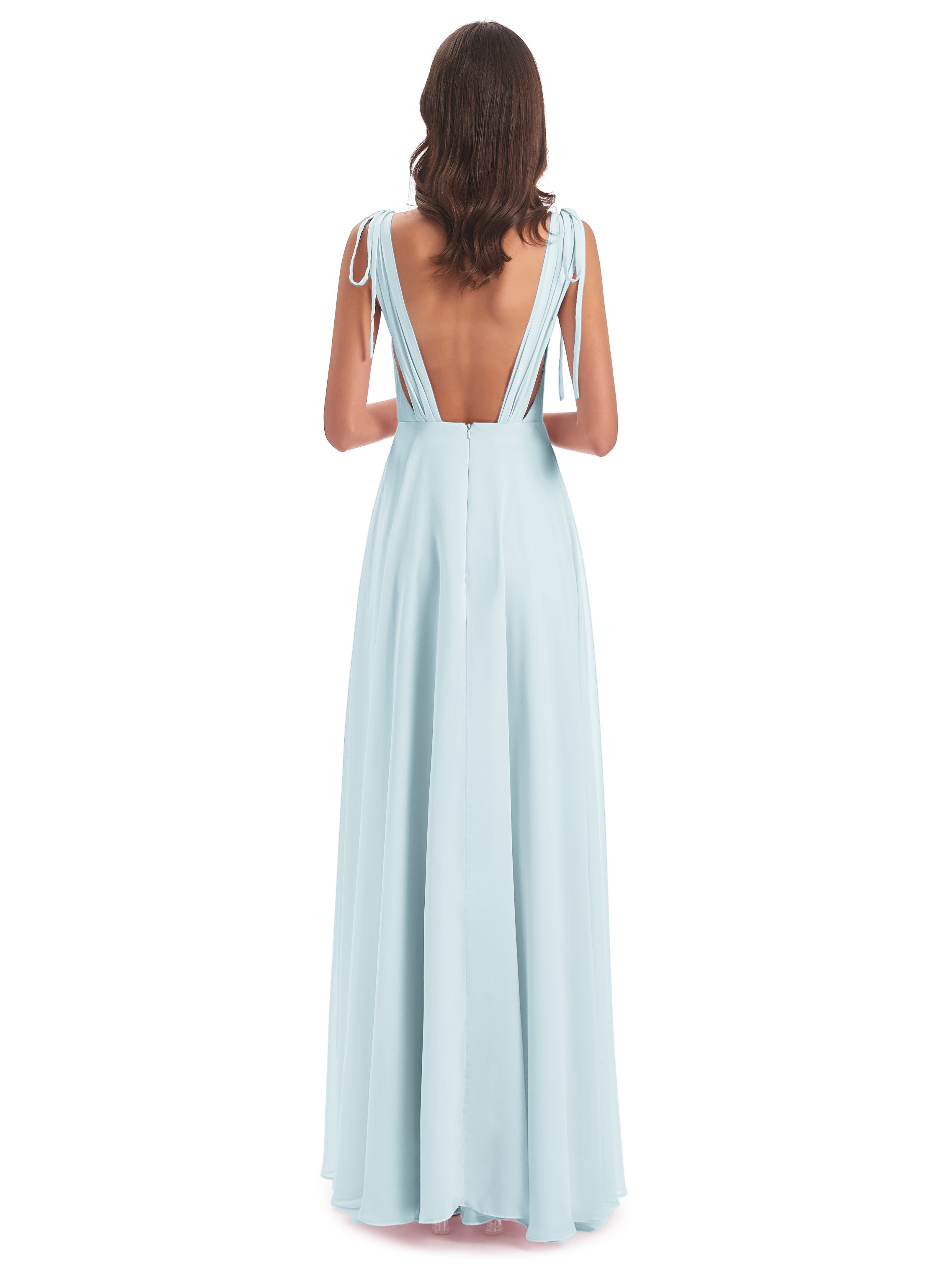 Robe De Demoiselle D'Honneur Brume Dos Nu Col V Robes Demoiselle D'Honneur