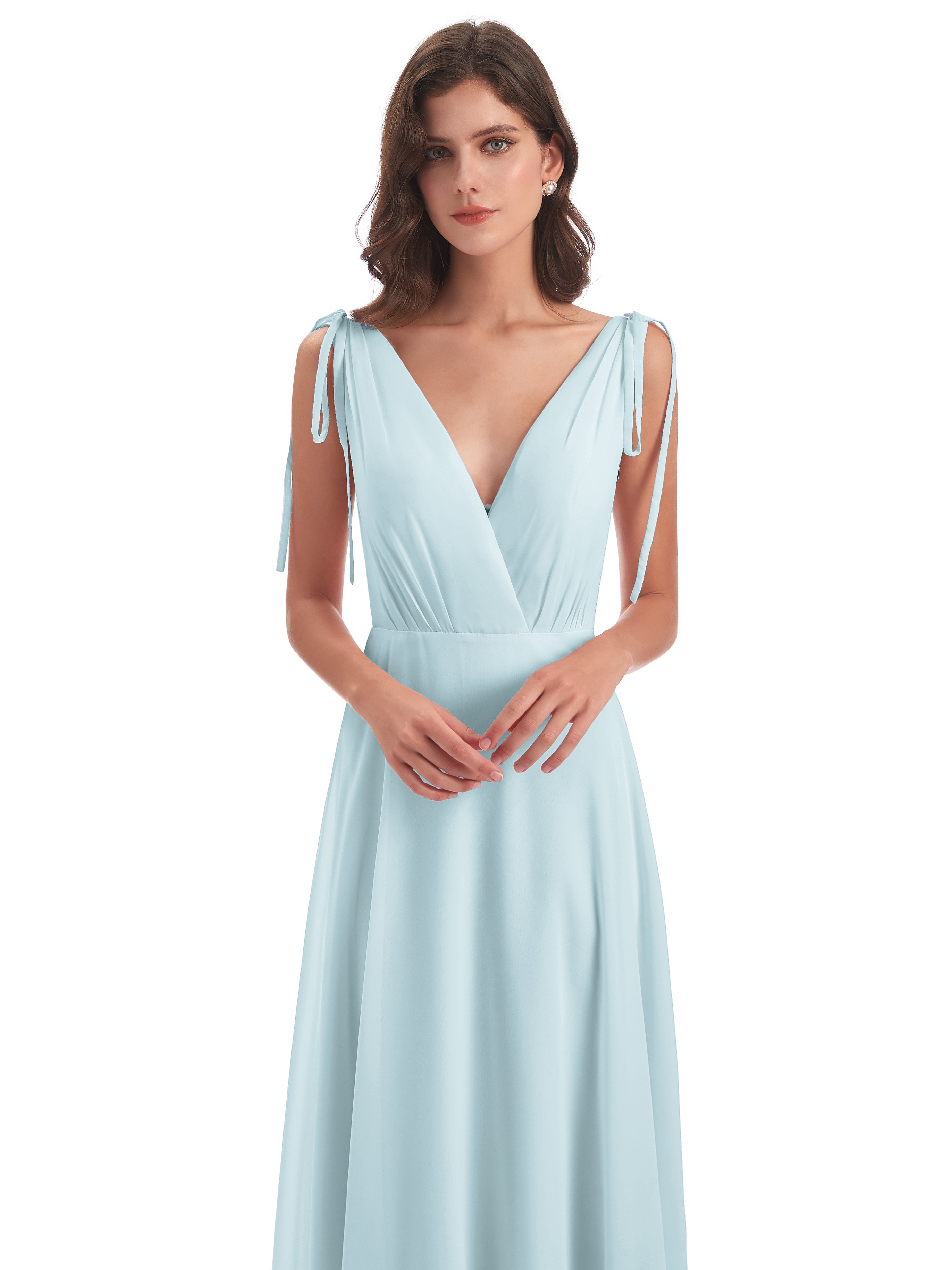 Robe De Demoiselle D'Honneur Brume Dos Nu Col V Robes Demoiselle D'Honneur