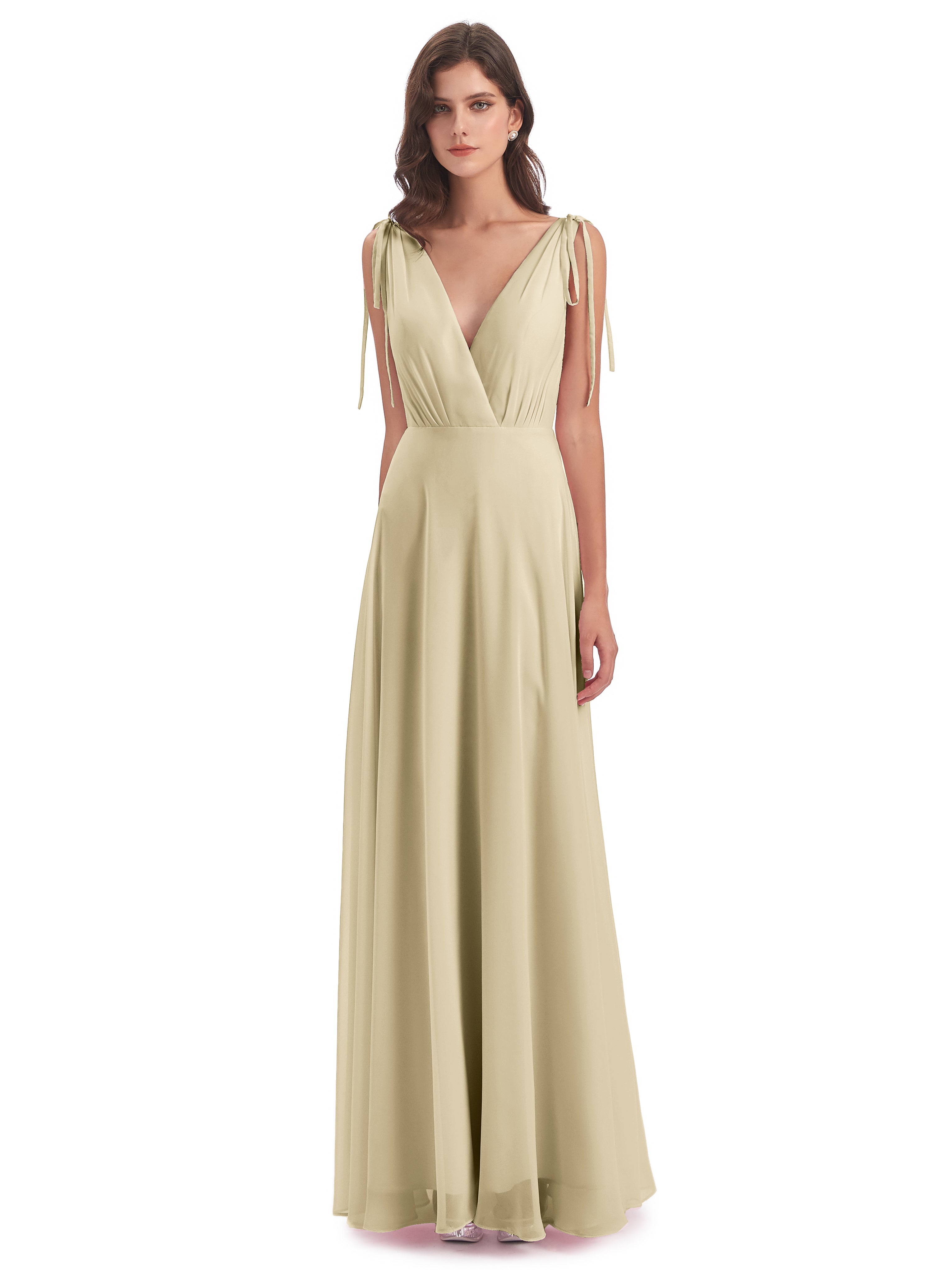 Robes De Demoiselle D Honneur Champagne Dos Nu Col V Robes Demoiselle D'Honneur