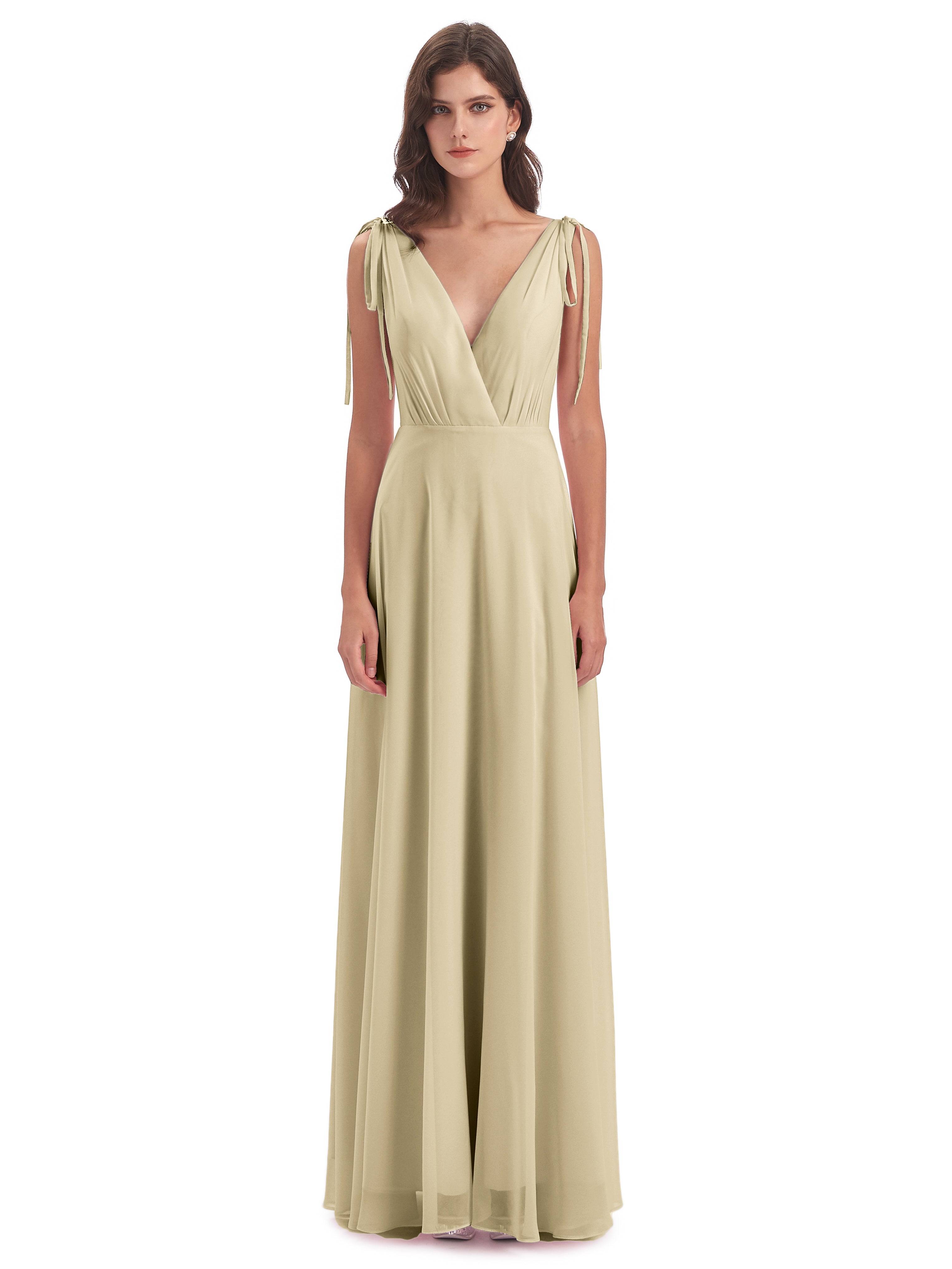 Robes De Demoiselle D Honneur Champagne Dos Nu Col V Robes Demoiselle D'Honneur