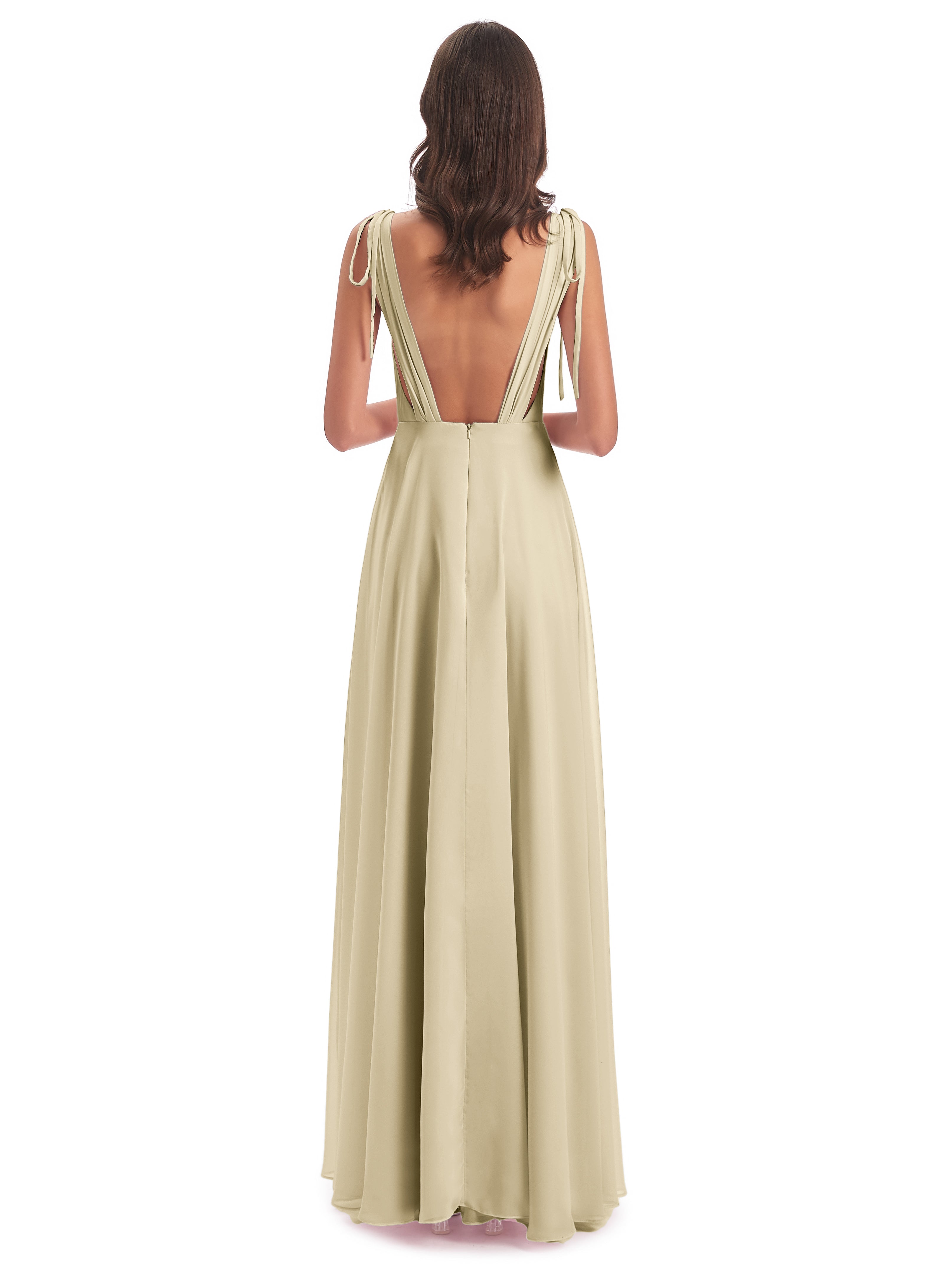 Robes De Demoiselle D Honneur Champagne Dos Nu Col V Robes Demoiselle D'Honneur
