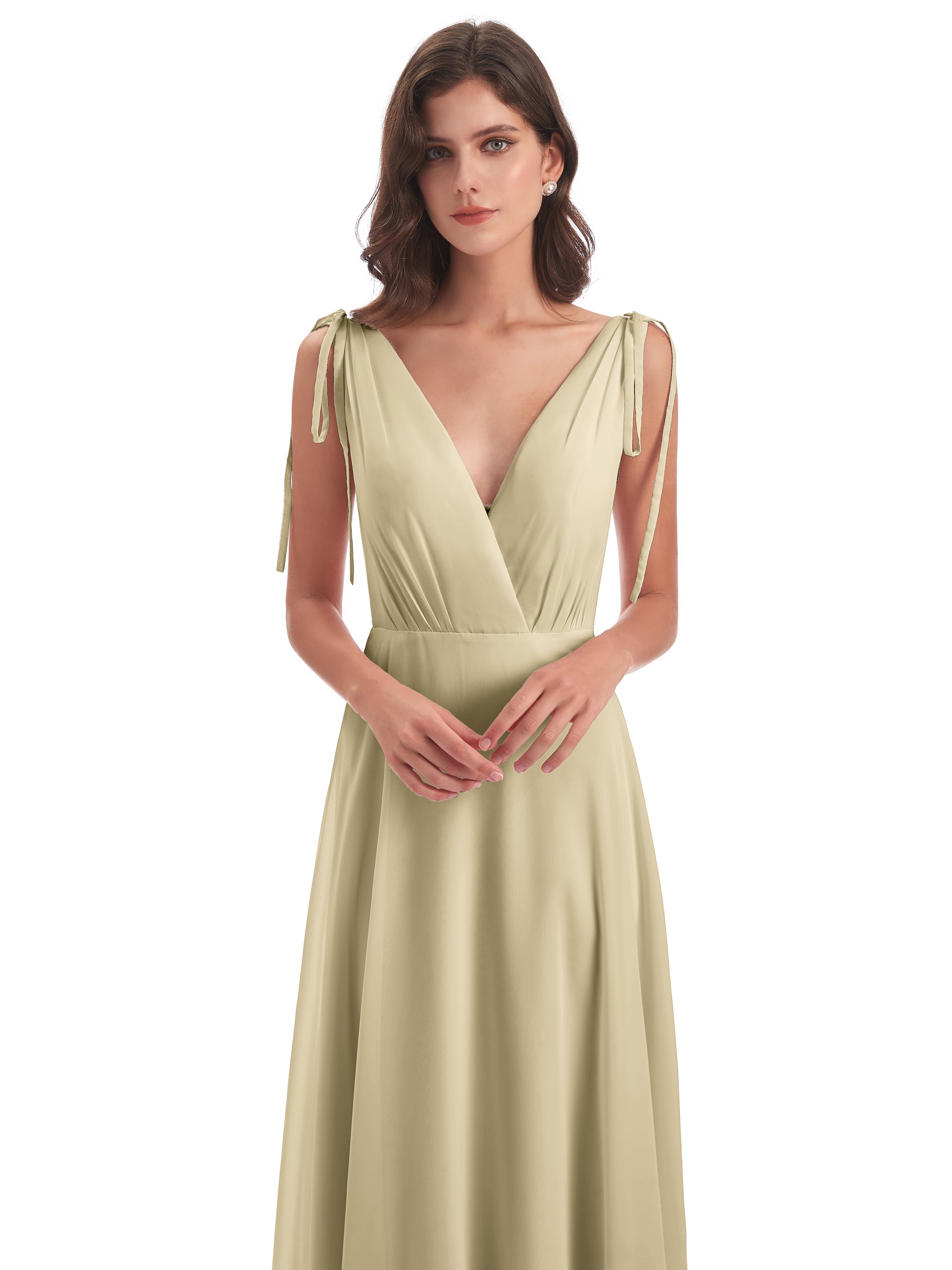 Robes De Demoiselle D Honneur Champagne Dos Nu Col V Robes Demoiselle D'Honneur