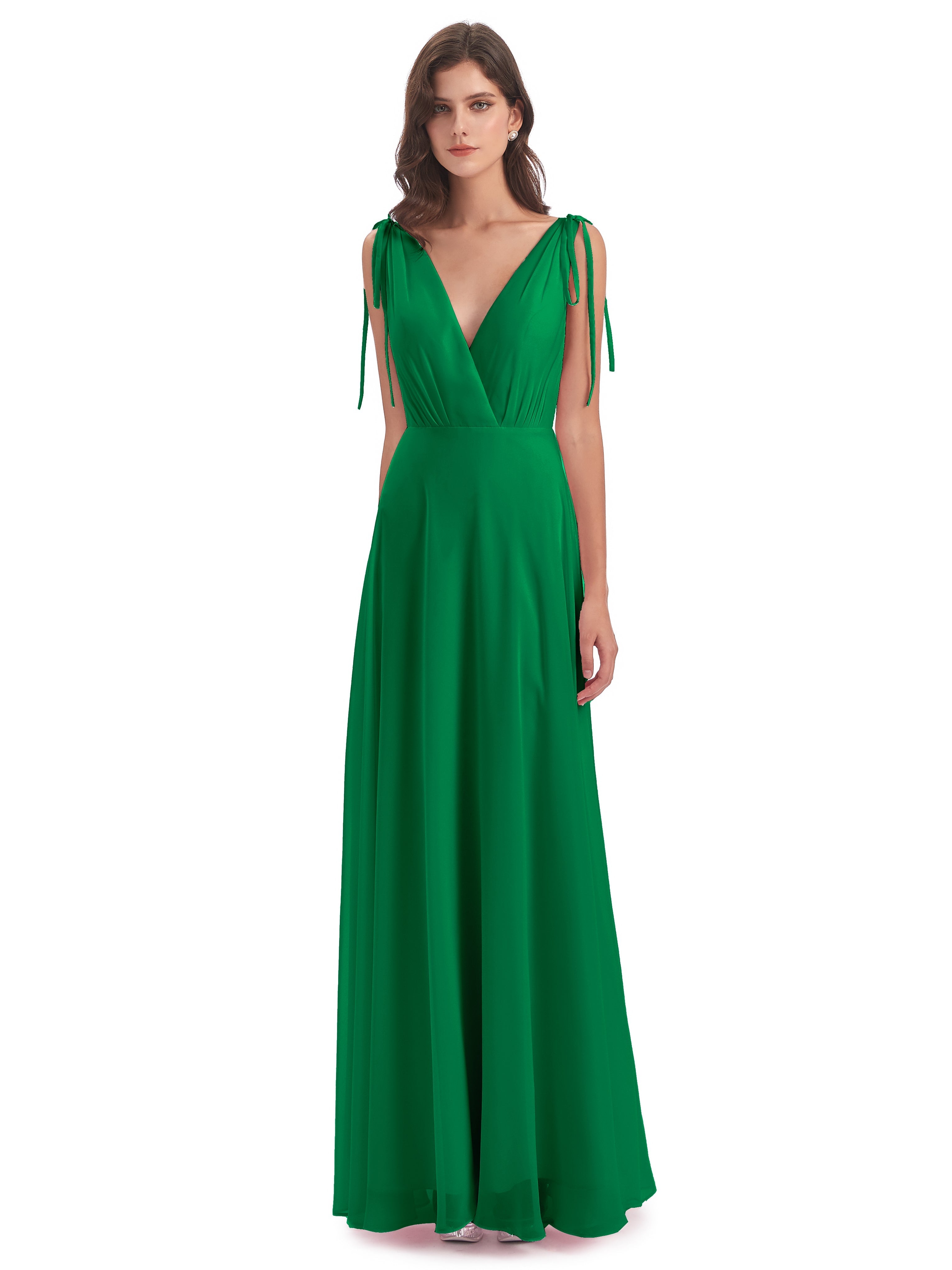 Demoiselle D Honneur Vert Émeraude Dos Nu Col V Robes Demoiselle D'Honneur
