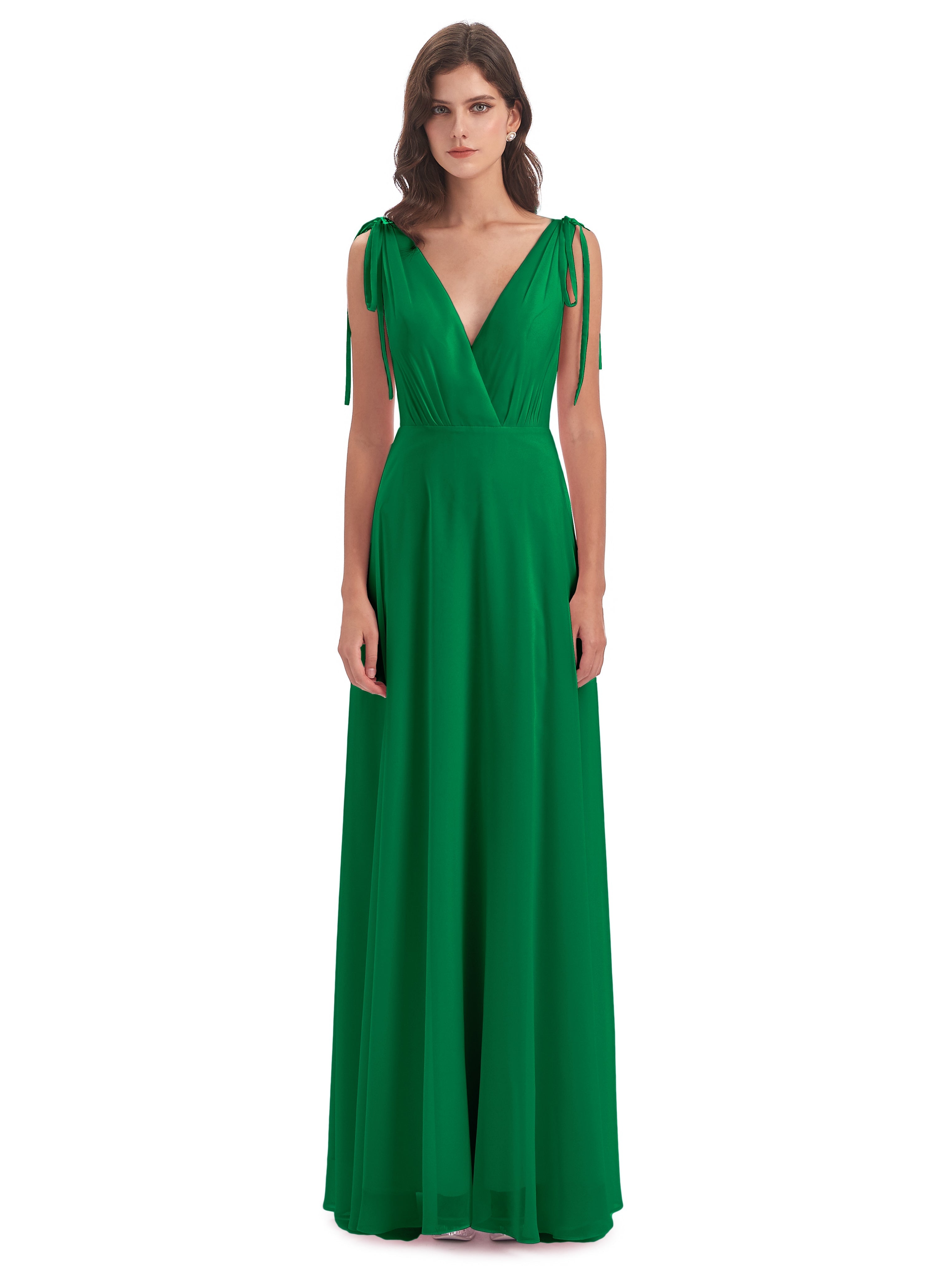 Demoiselle D Honneur Vert Émeraude Dos Nu Col V Robes Demoiselle D'Honneur