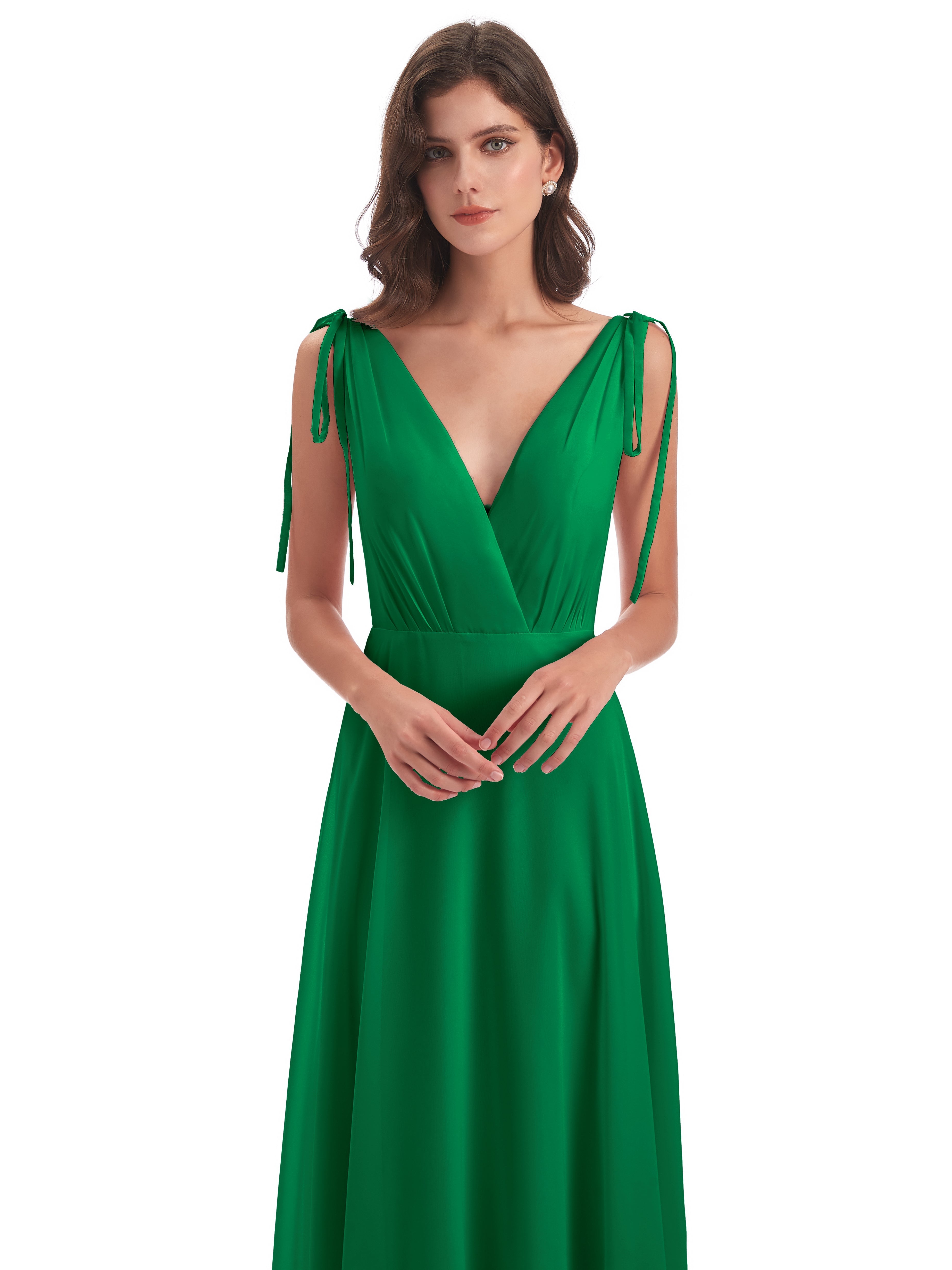 Demoiselle D Honneur Vert Émeraude Dos Nu Col V Robes Demoiselle D'Honneur