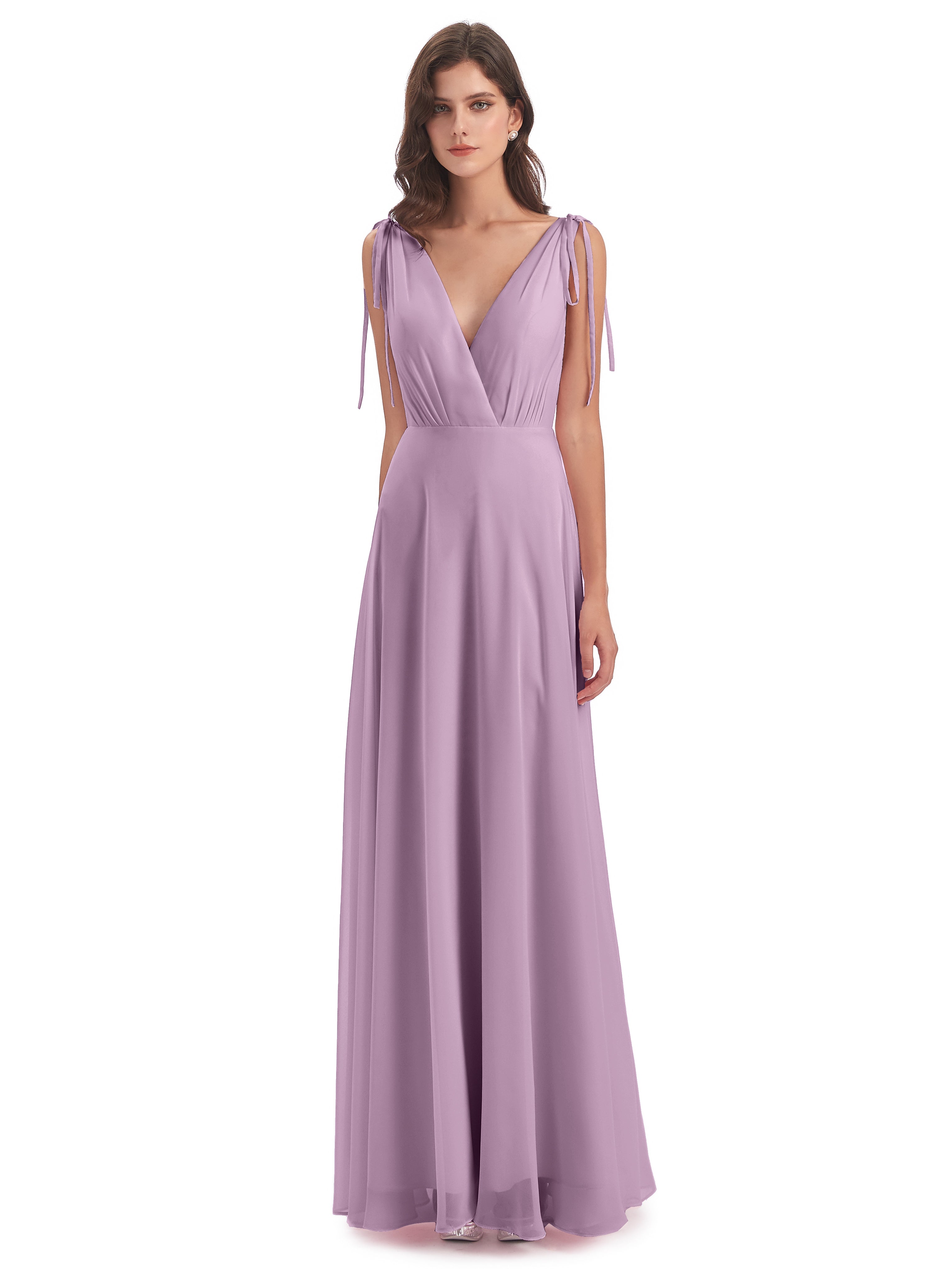 Robes De Demoiselle D'Honneur Glycine Dos Nu Col V Robes Demoiselle D'Honneur
