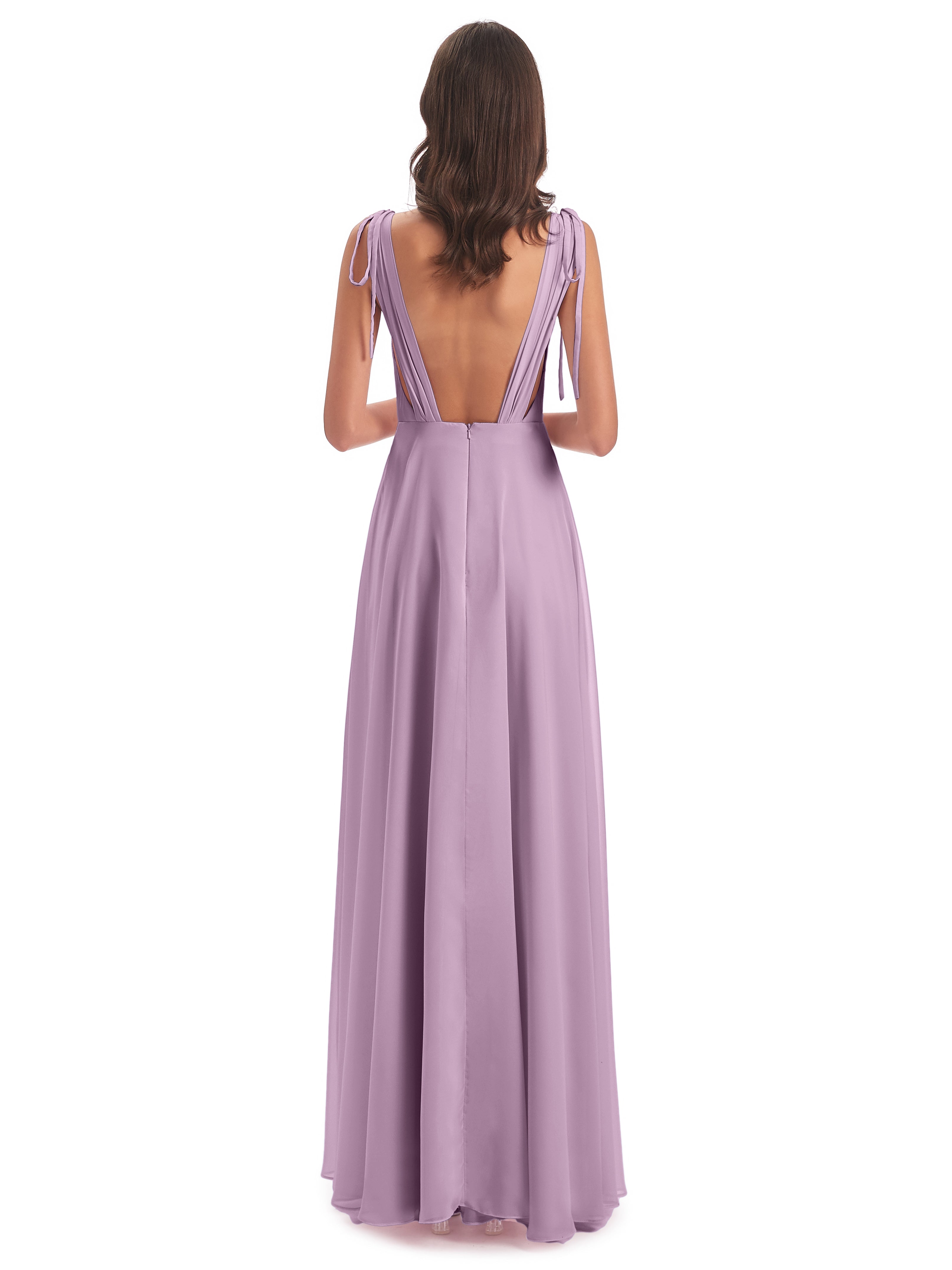 Robes De Demoiselle D'Honneur Glycine Dos Nu Col V Robes Demoiselle D'Honneur