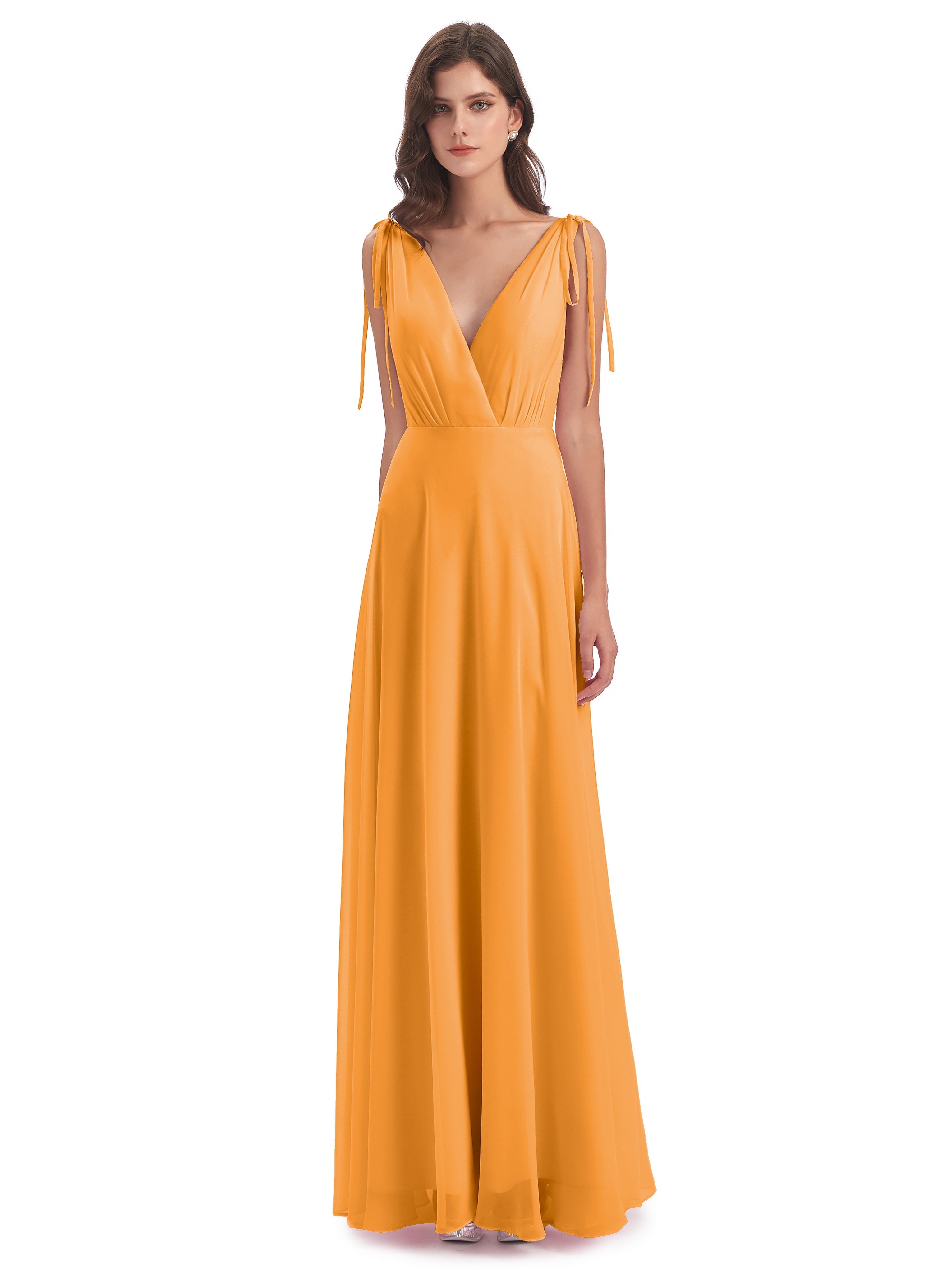Robes De Demoiselle D'Honneur Mandarine Dos Nu Col V Robes Demoiselle D'Honneur