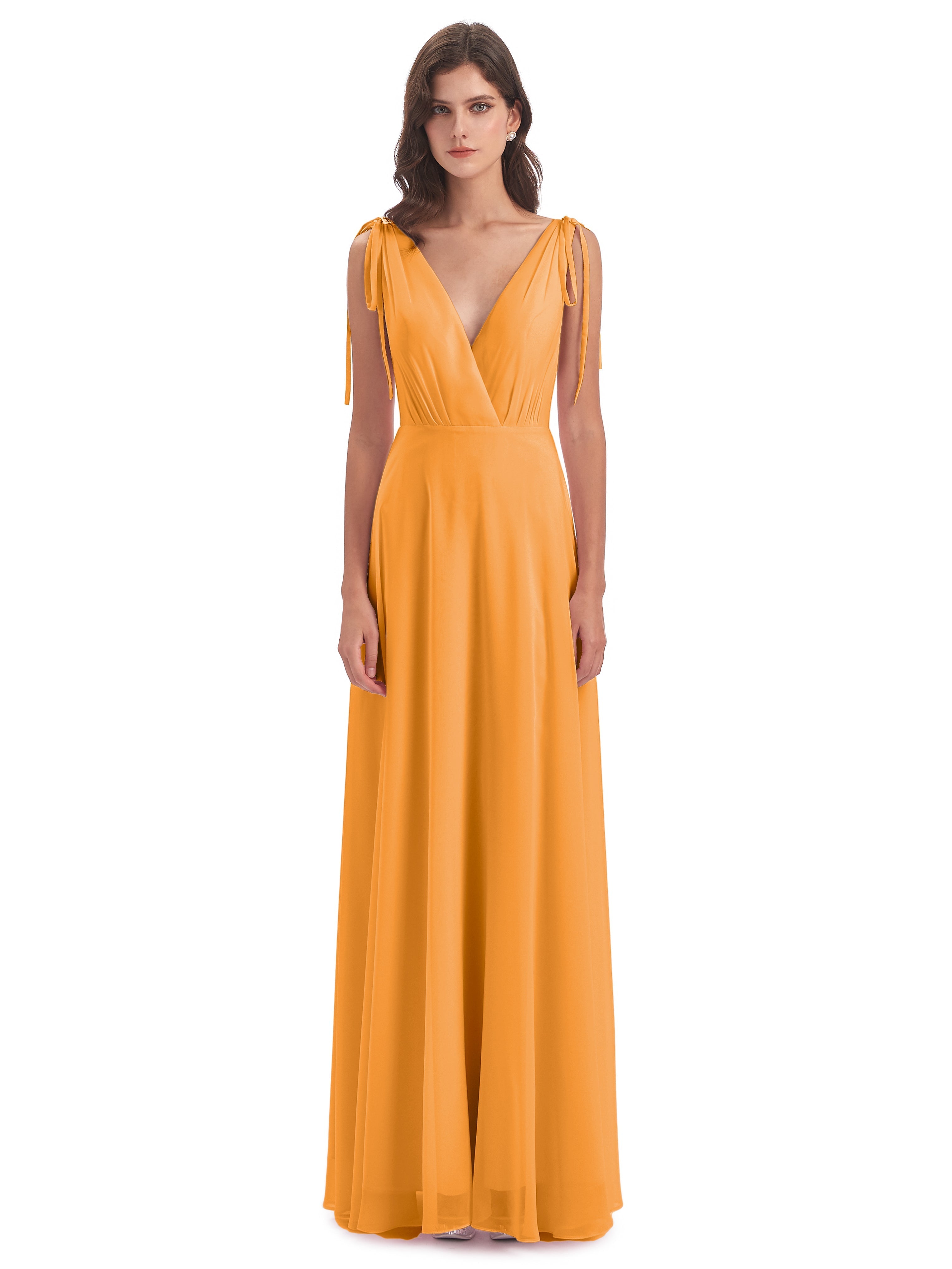 Robes De Demoiselle D'Honneur Mandarine Dos Nu Col V Robes Demoiselle D'Honneur