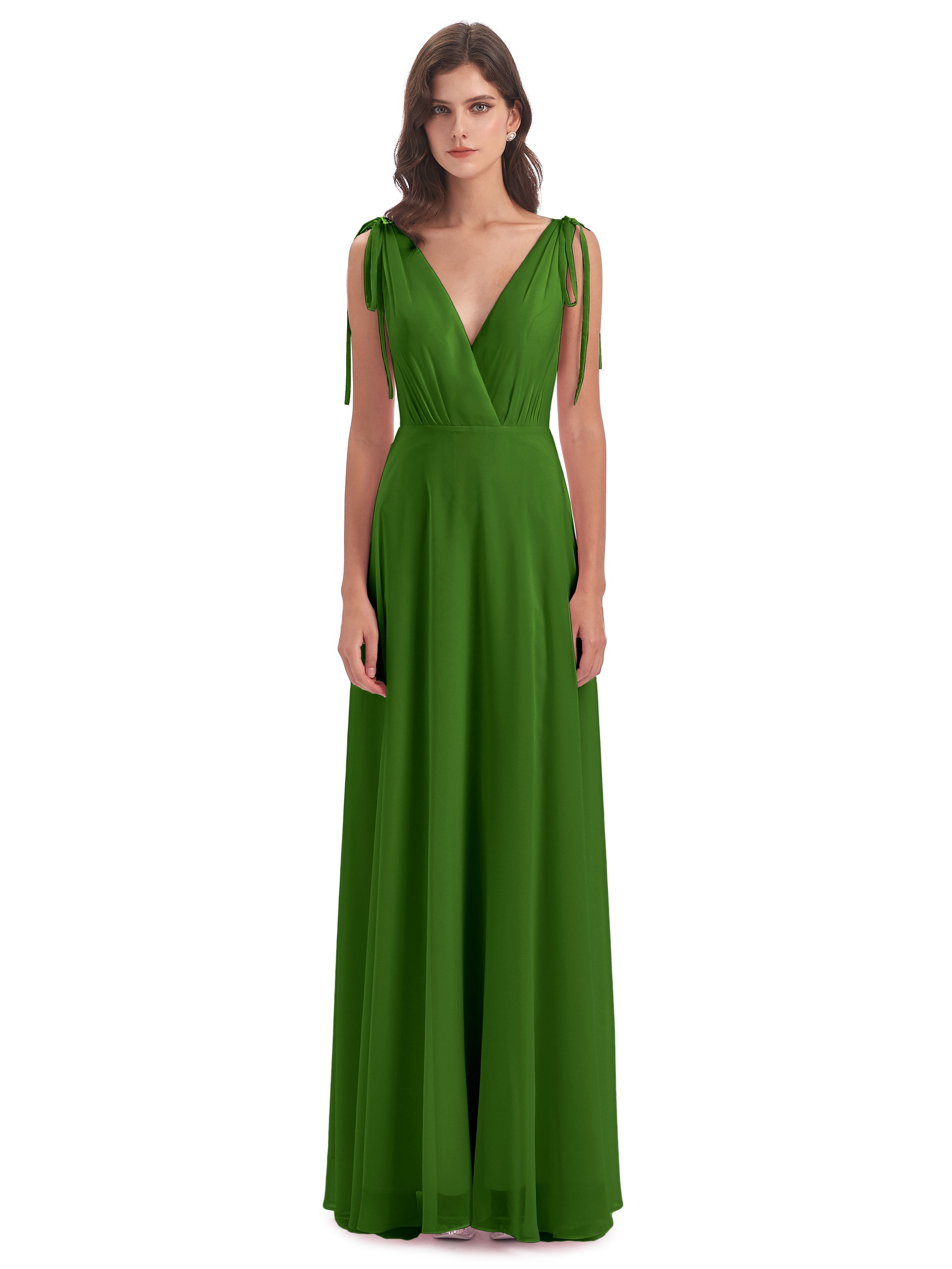 Robes De Demoiselle D'Honneur Vert Mousse Dos Nu Col V Robes Demoiselle D'Honneur