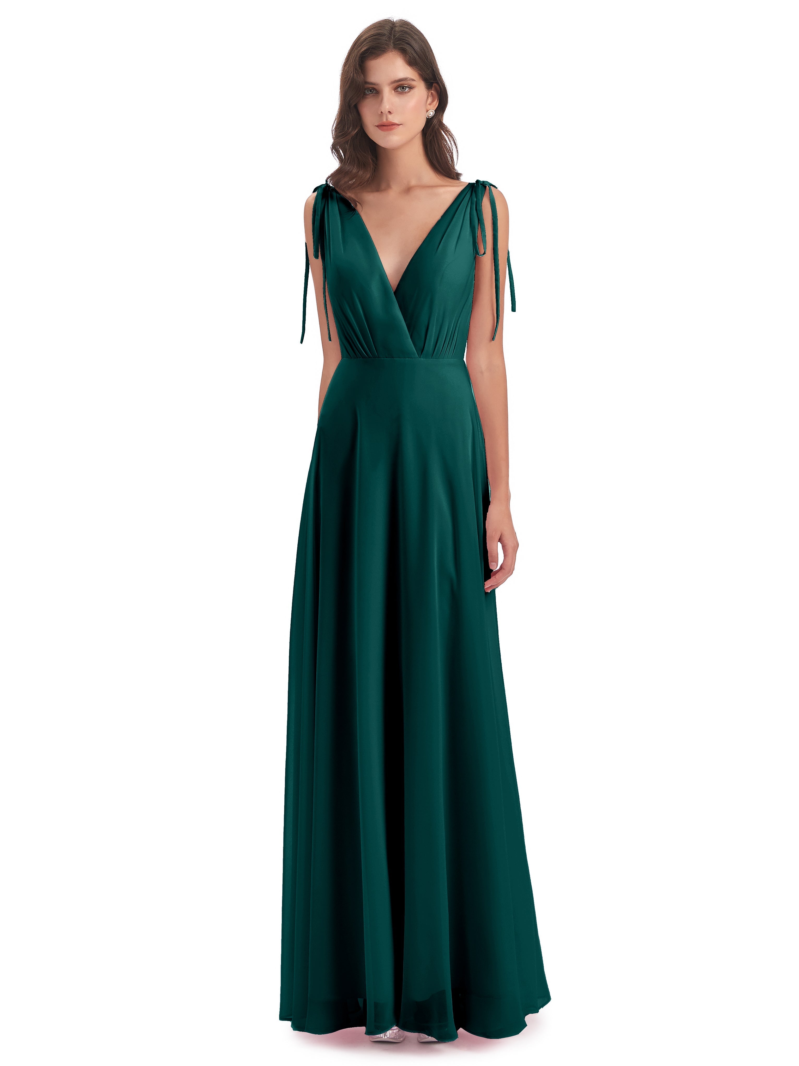 Robes De Demoiselle D'Honneur Couleur Paon Dos Nu Col V Robes Demoiselle D'Honneur