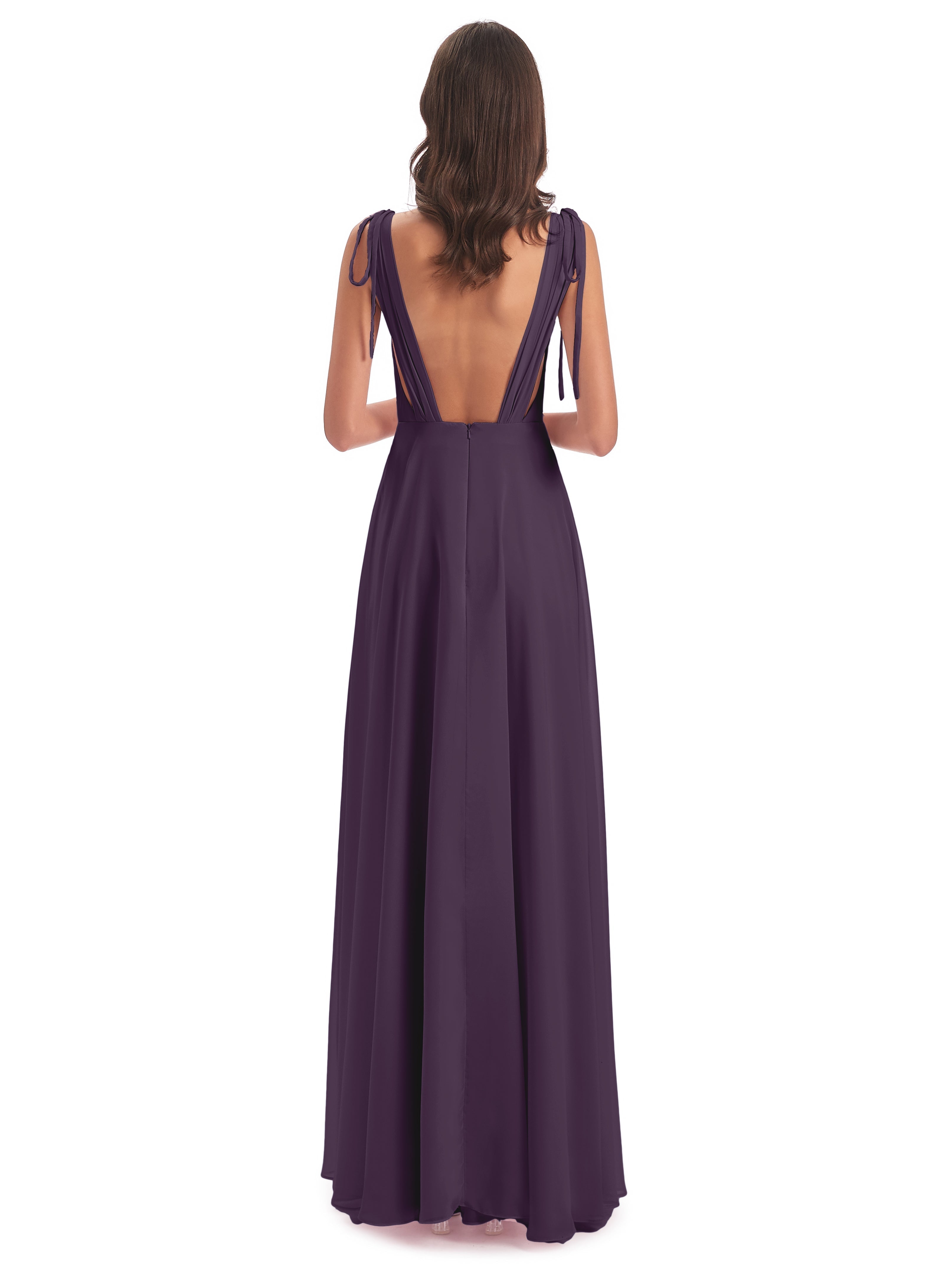 Robe De Demoiselle D'Honneur En Plum Dos Nu Col V Robes Demoiselle D'Honneur