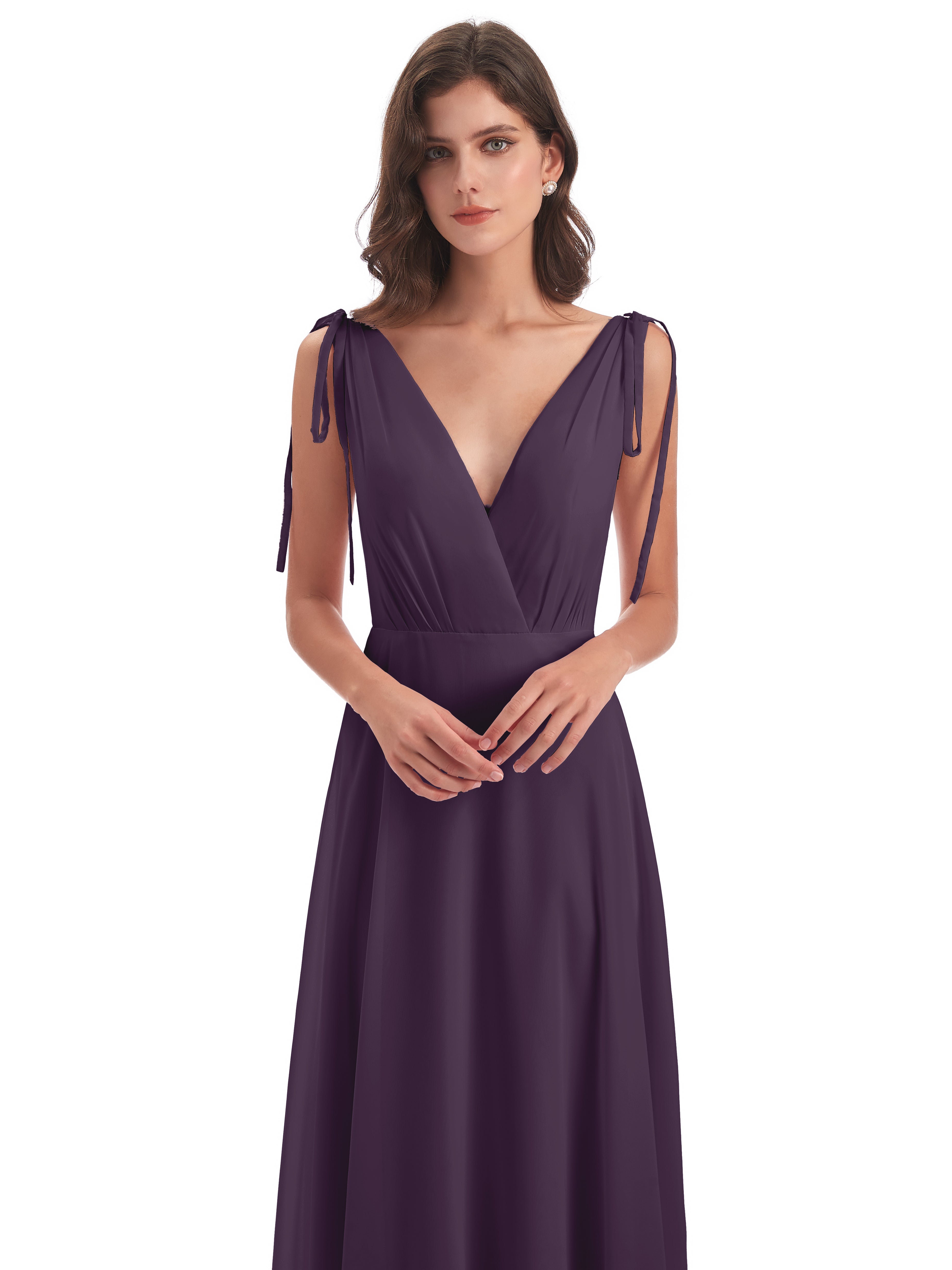 Robe De Demoiselle D'Honneur En Plum Dos Nu Col V Robes Demoiselle D'Honneur