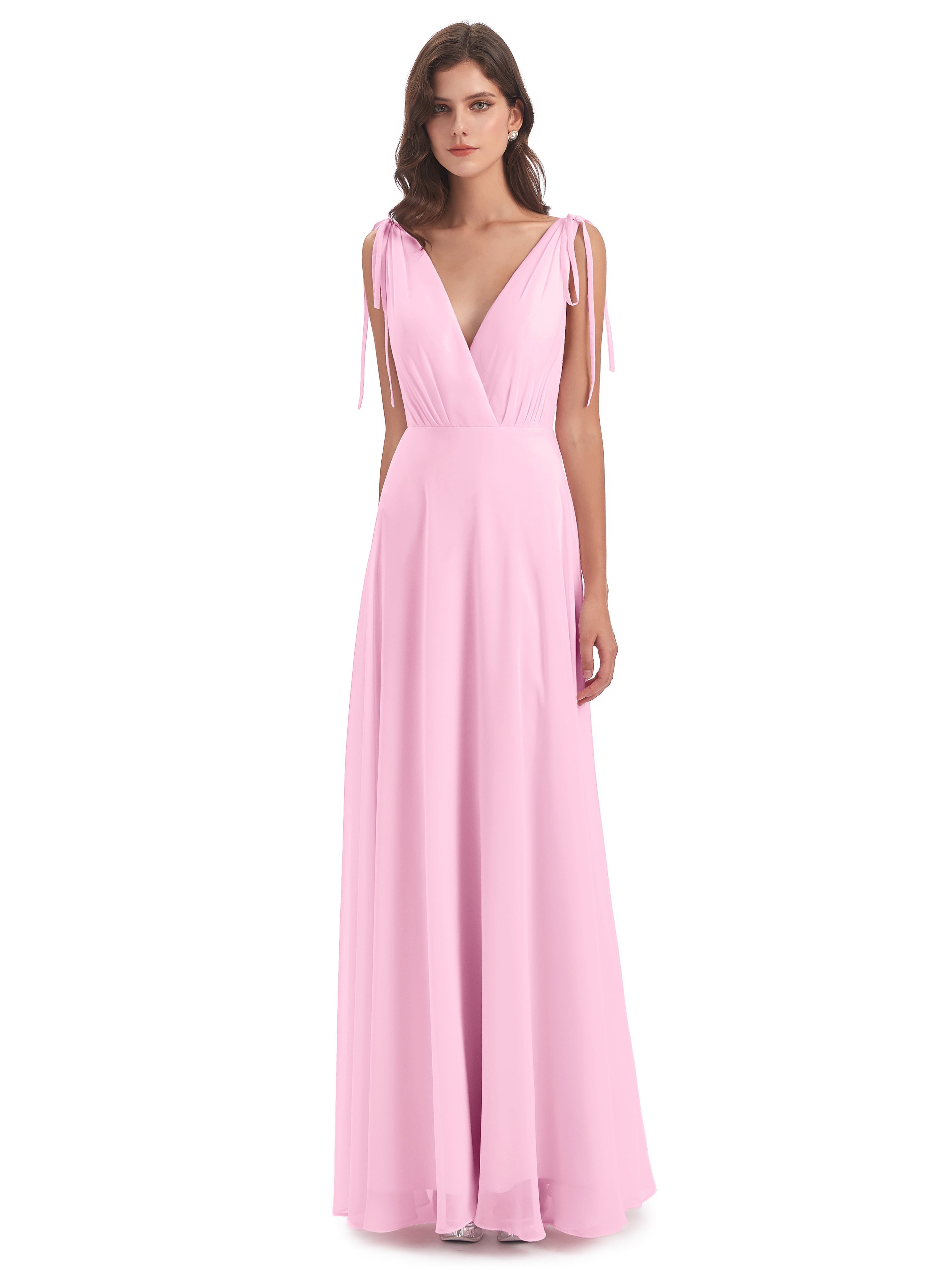 Robes De Demoiselle D'Honneur Rose Bonbon Dos Nu Col V Robes Demoiselle D'Honneur