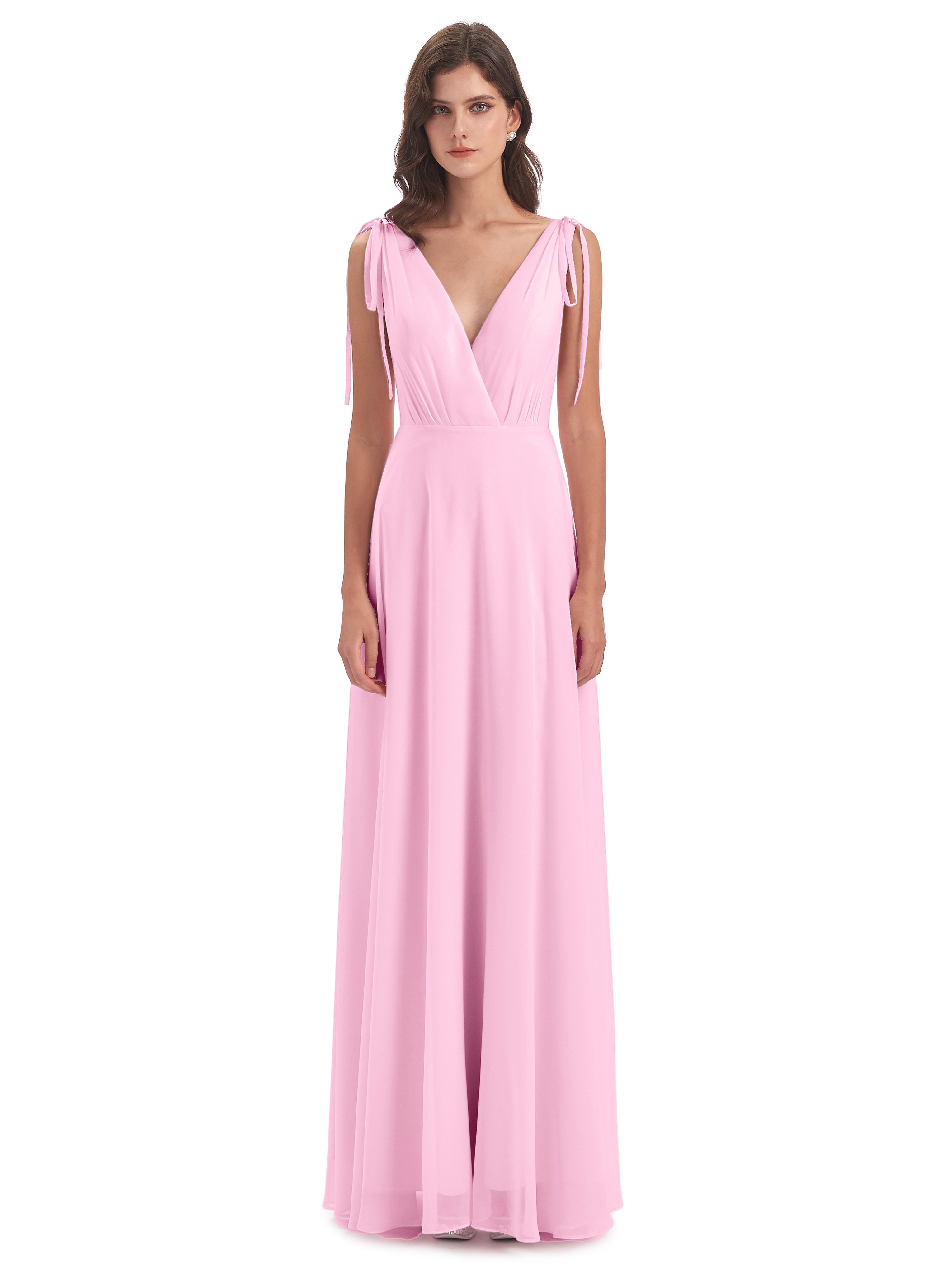 Robes De Demoiselle D'Honneur Rose Bonbon Dos Nu Col V Robes Demoiselle D'Honneur