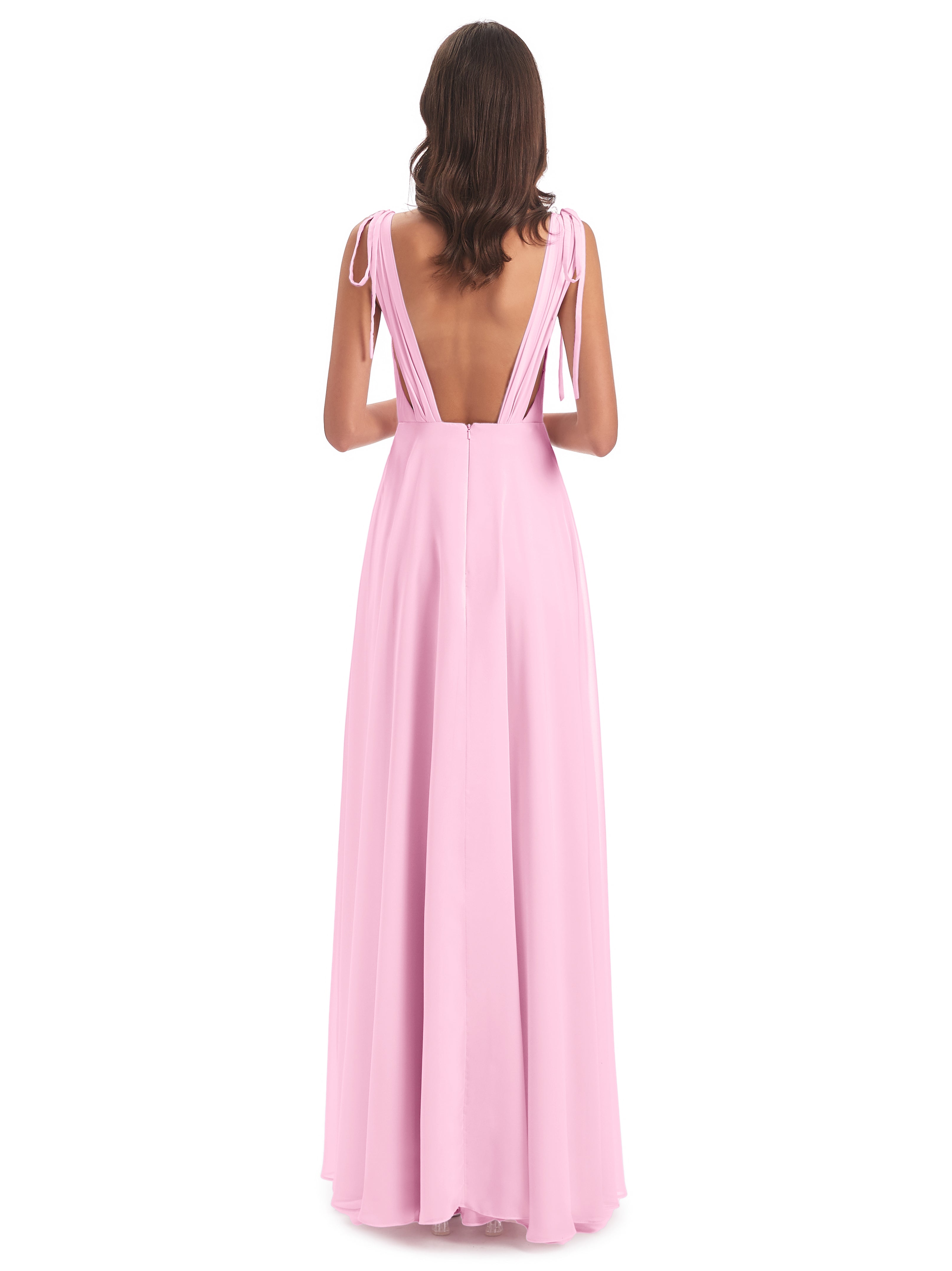 Robes De Demoiselle D'Honneur Rose Bonbon Dos Nu Col V Robes Demoiselle D'Honneur