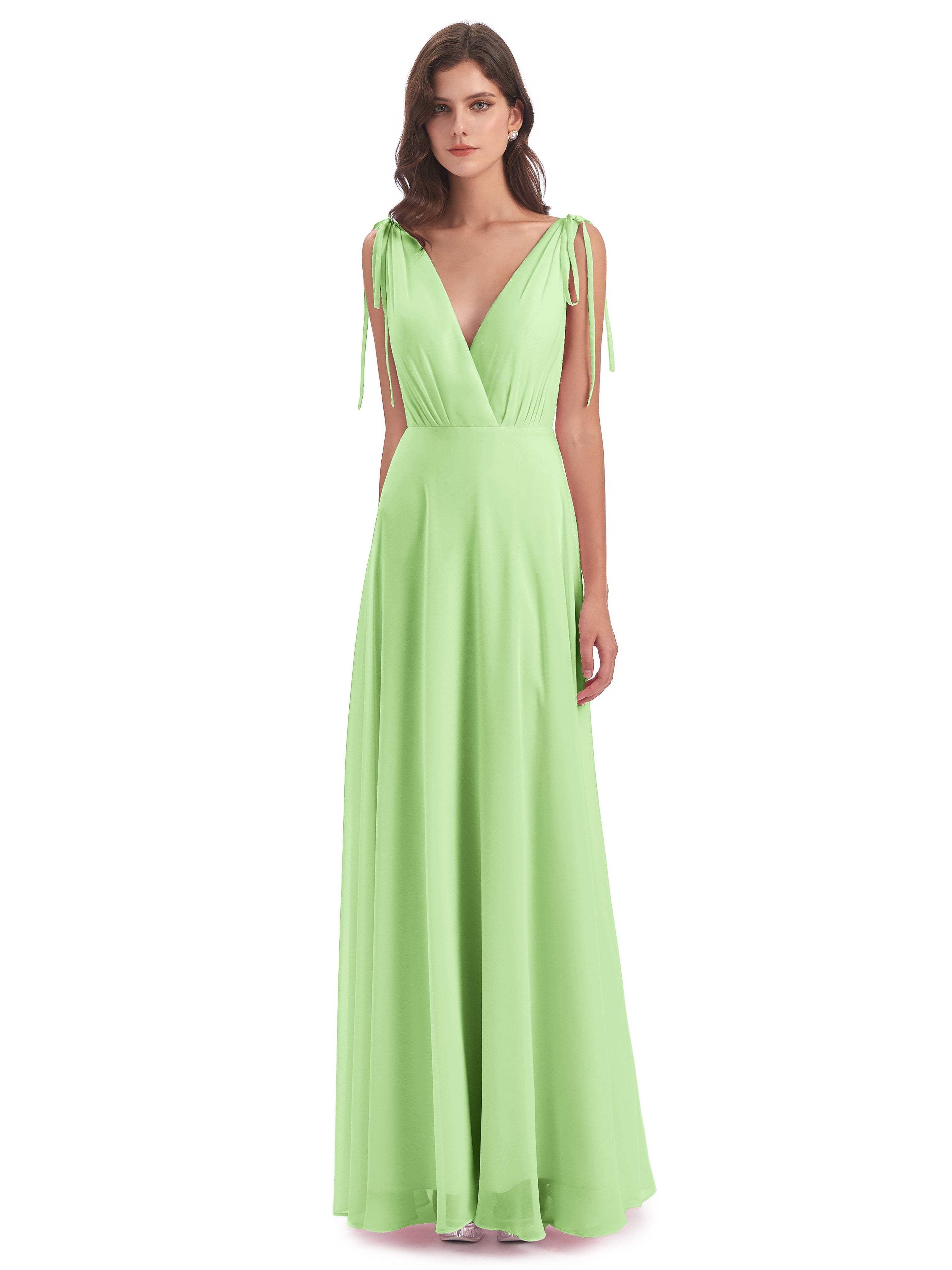 Robes Demoiselle D Honneur Vert Sauge Dos Nu Col V Robes Demoiselle D'Honneur