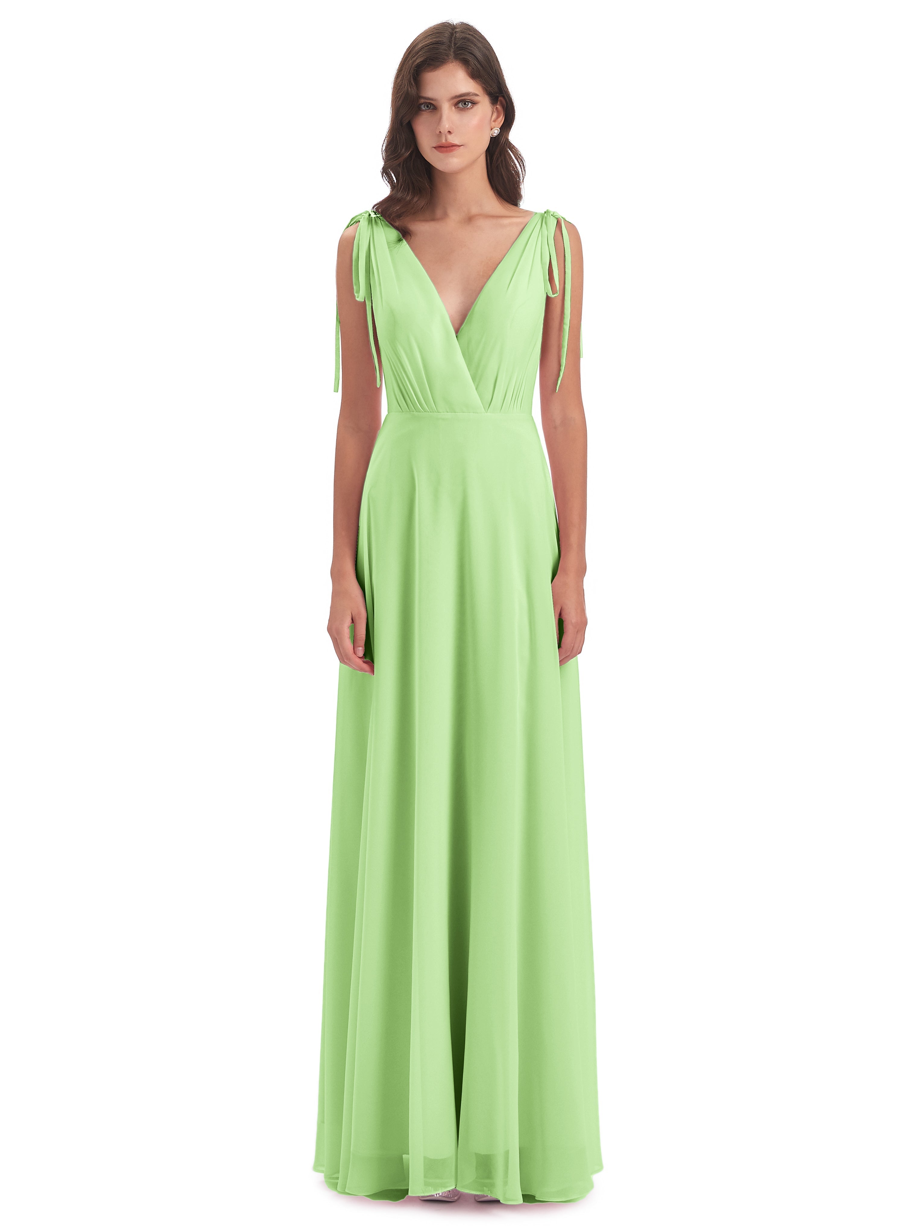 Robes Demoiselle D Honneur Vert Sauge Dos Nu Col V Robes Demoiselle D'Honneur