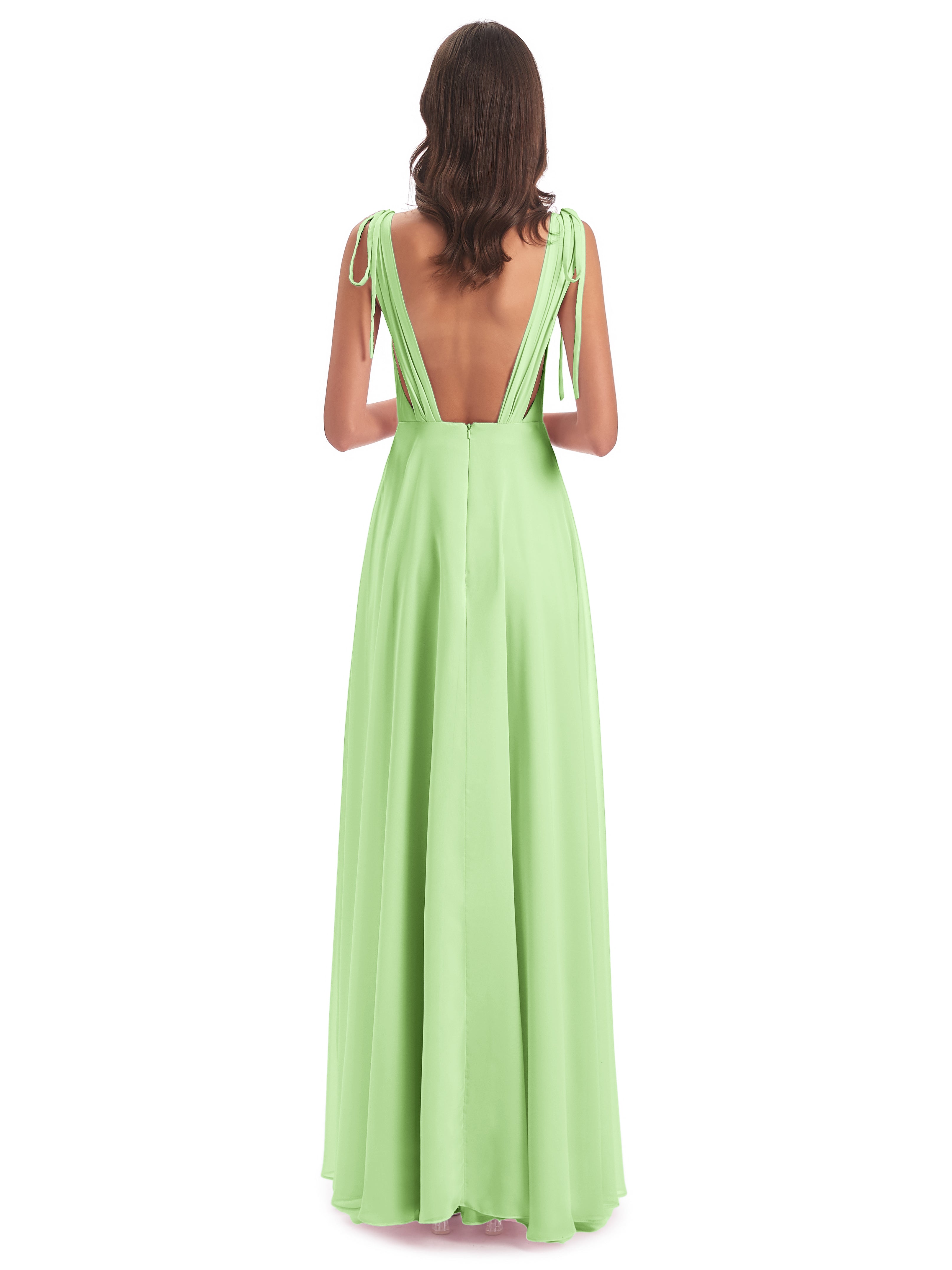 Robes Demoiselle D Honneur Vert Sauge Dos Nu Col V Robes Demoiselle D'Honneur