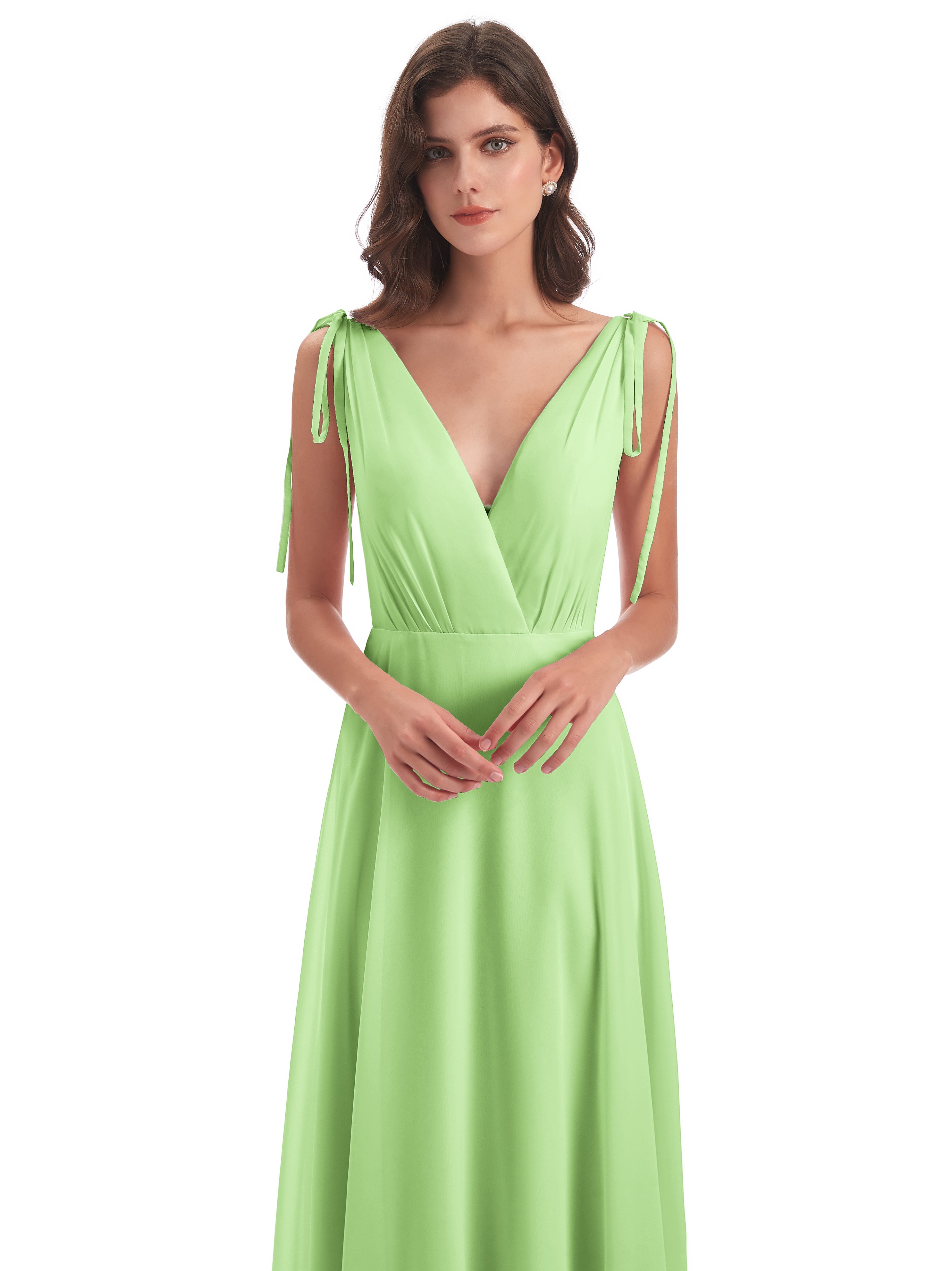 Robes Demoiselle D Honneur Vert Sauge Dos Nu Col V Robes Demoiselle D'Honneur