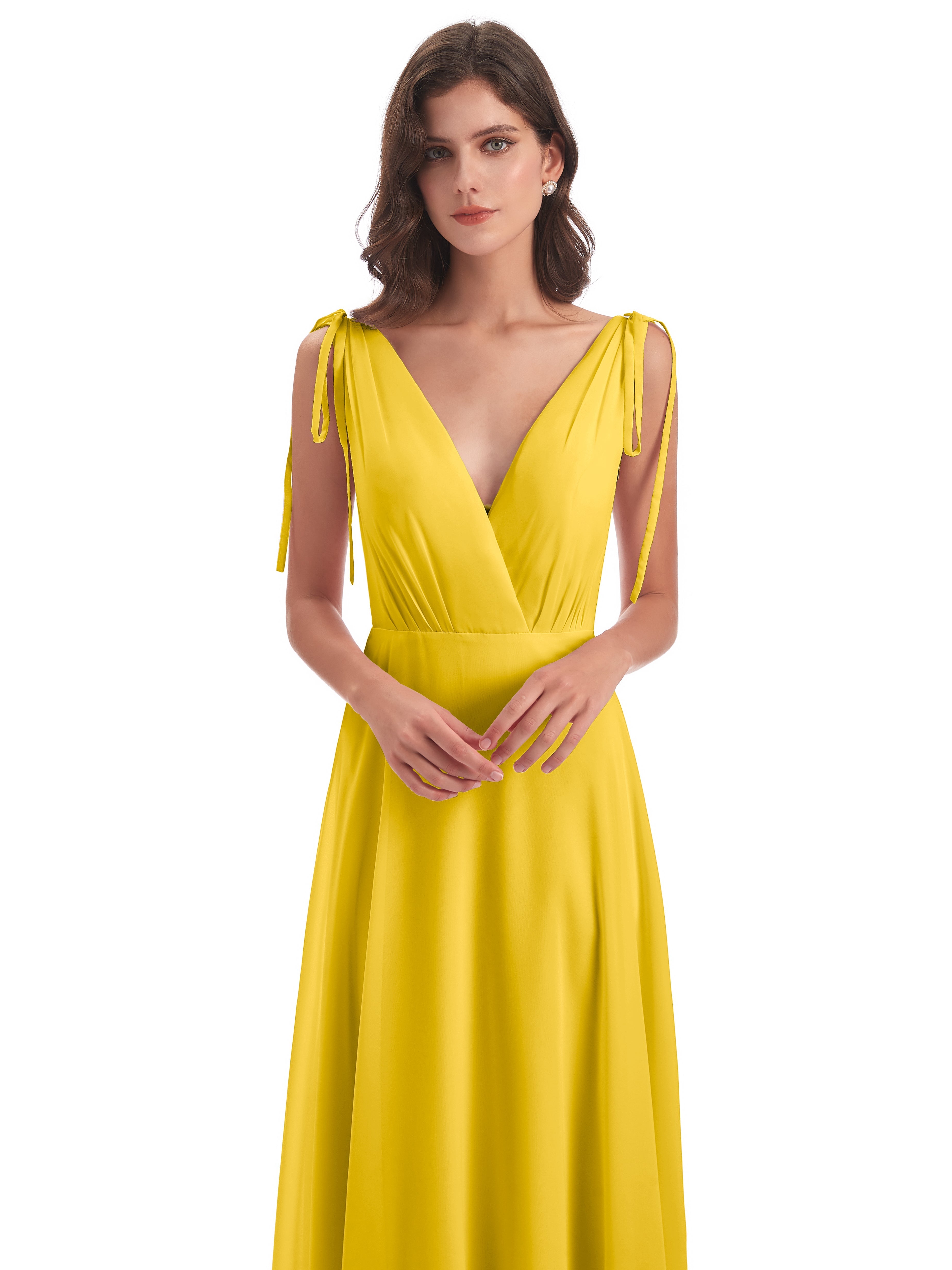 Robe De Demoiselle D'Honneur Souci Dos Nu Col V Robes Demoiselle D'Honneur