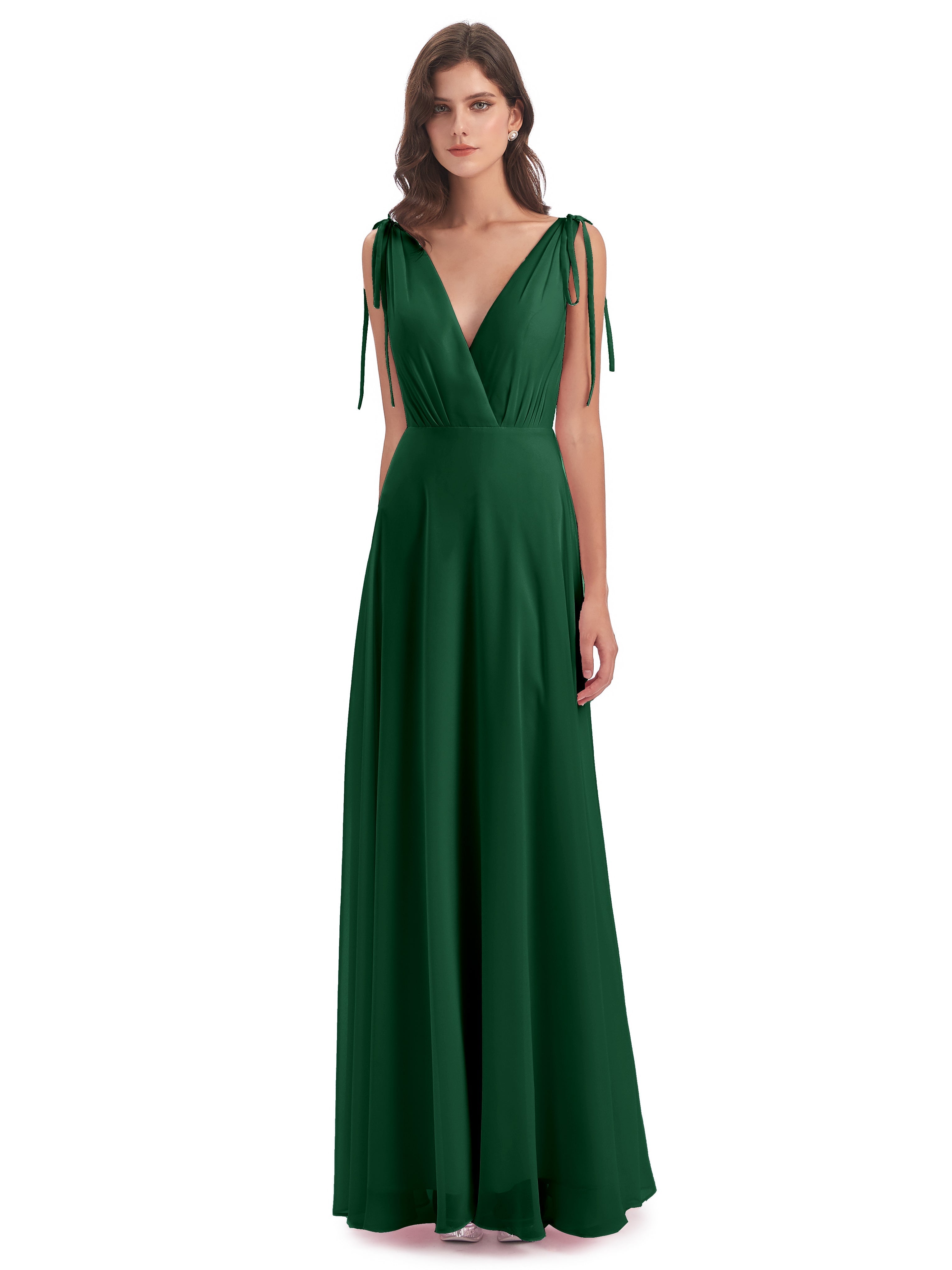 Demoiselle D'Honneur Vert Foncé Dos Nu Col V Robes Demoiselle D'Honneur