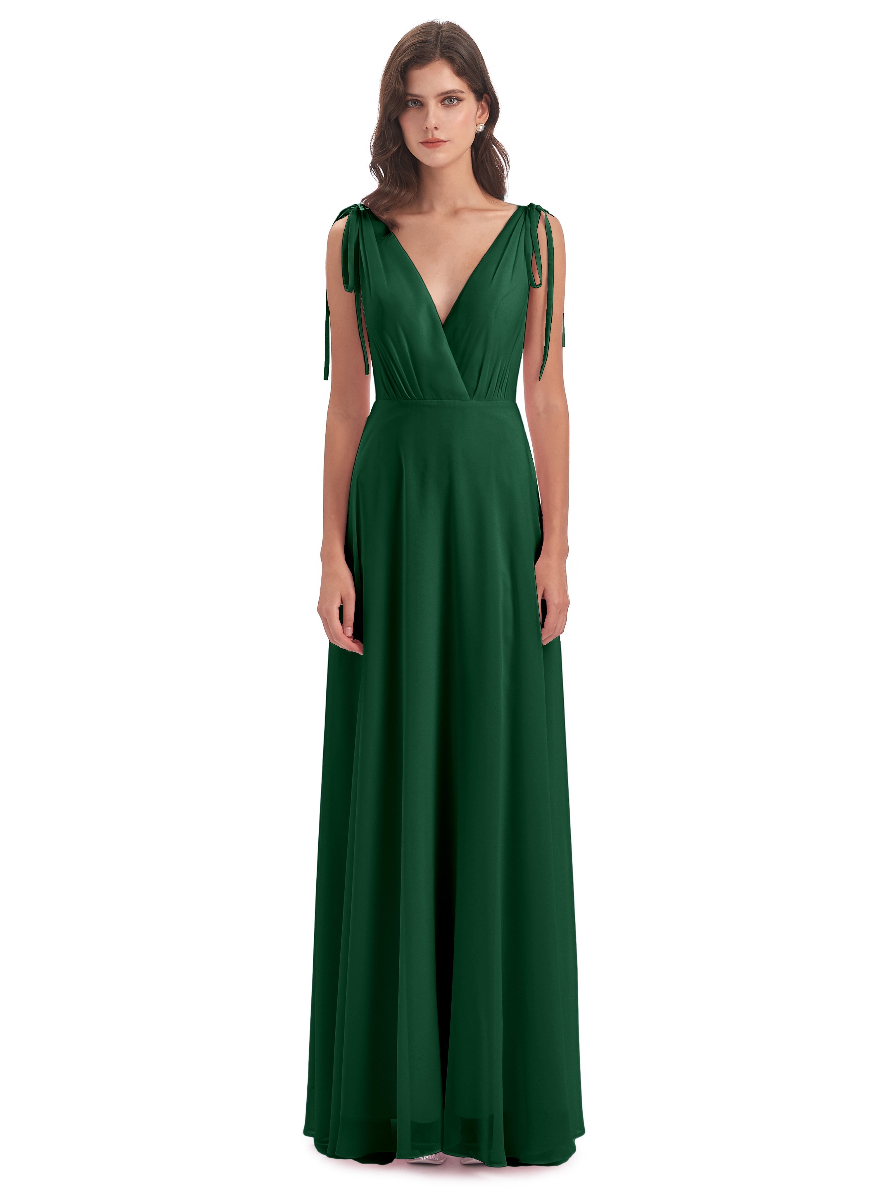 Demoiselle D'Honneur Vert Foncé Dos Nu Col V Robes Demoiselle D'Honneur
