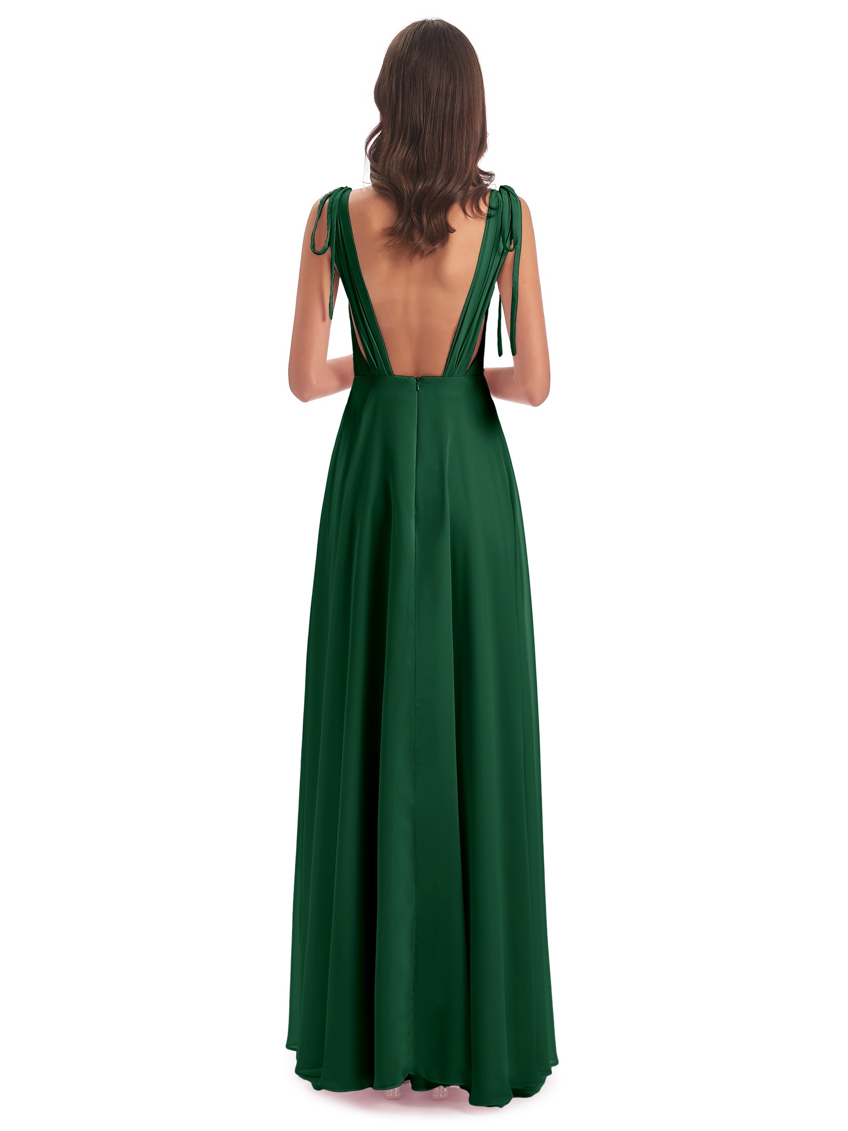 Demoiselle D'Honneur Vert Foncé Dos Nu Col V Robes Demoiselle D'Honneur