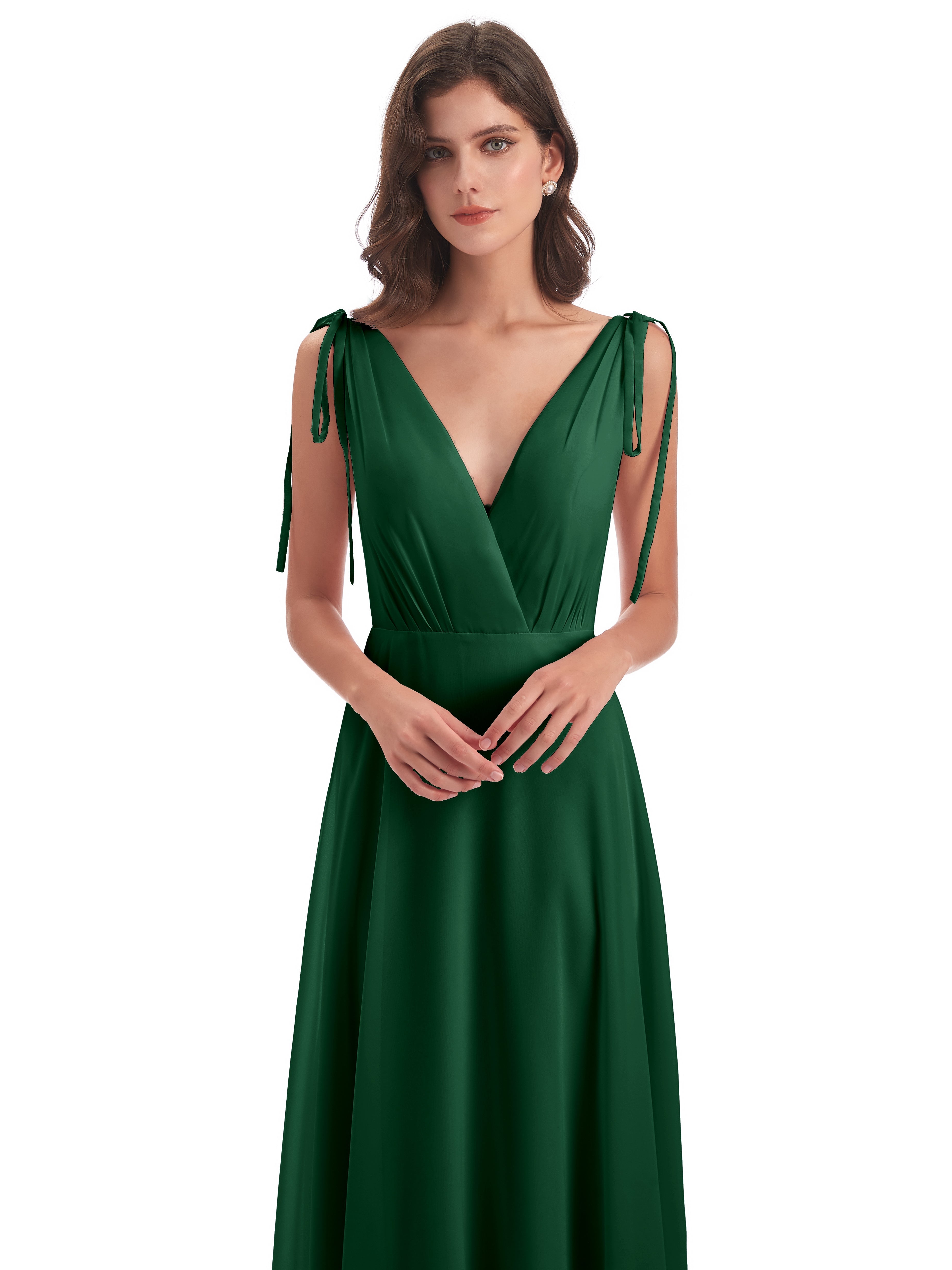 Demoiselle D'Honneur Vert Foncé Dos Nu Col V Robes Demoiselle D'Honneur