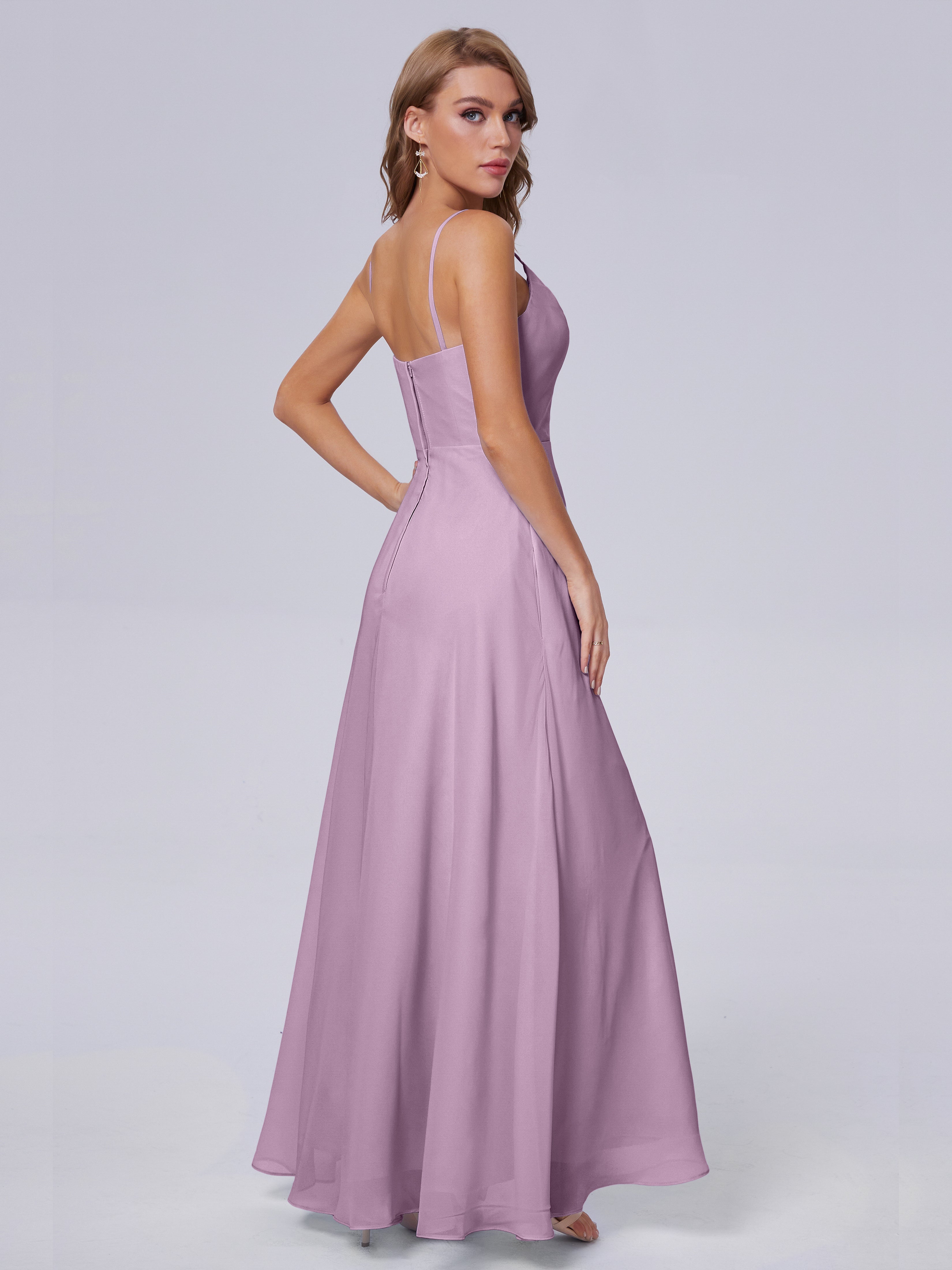 Robes De Demoiselle D'Honneur Glycine Reese Mignonne Bretelles Spaghetti Mousseline Robes Demoiselle D'Honneur