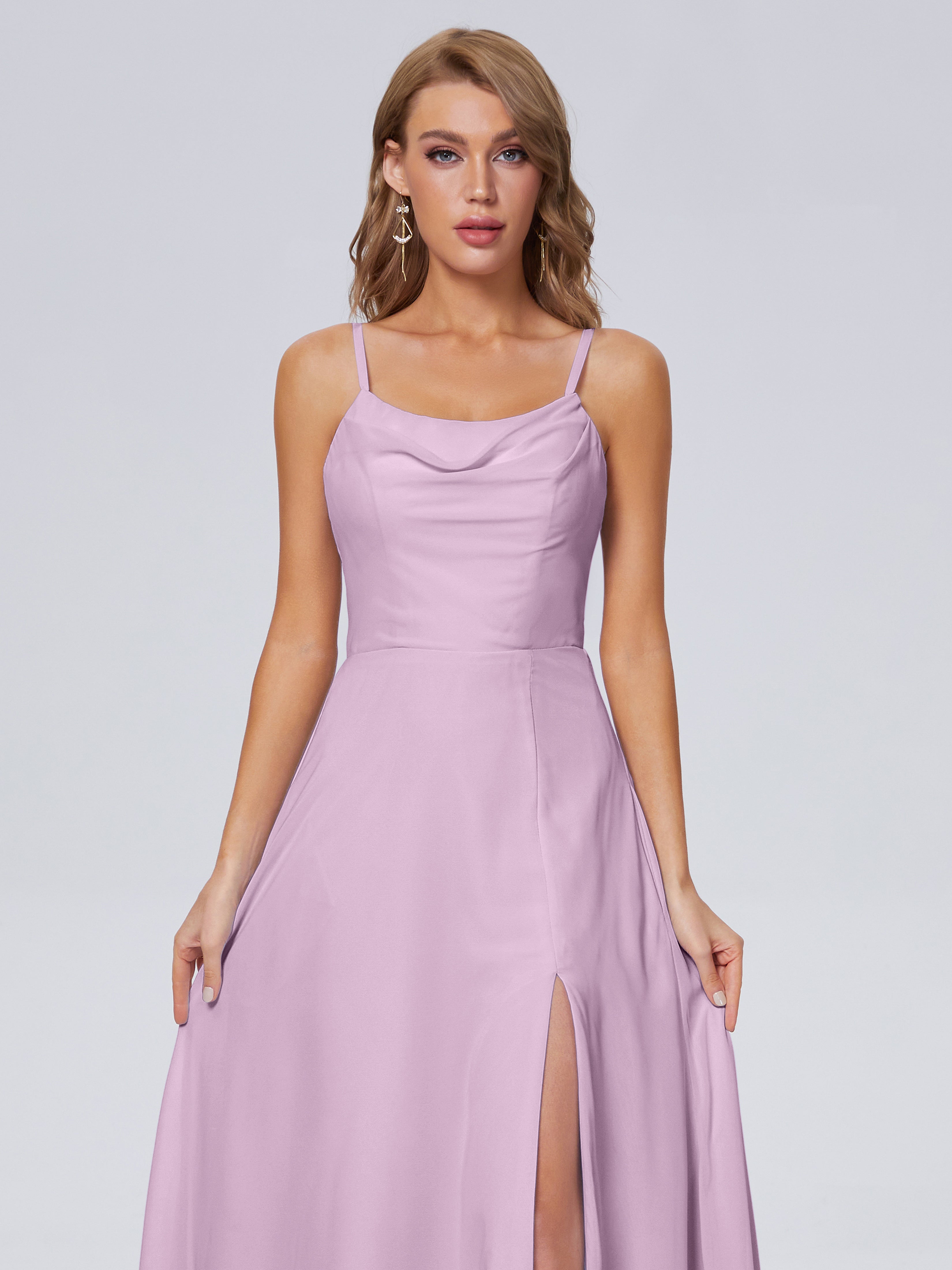 Robes De Demoiselle D'Honneur Glycine Reese Mignonne Bretelles Spaghetti Mousseline Robes Demoiselle D'Honneur