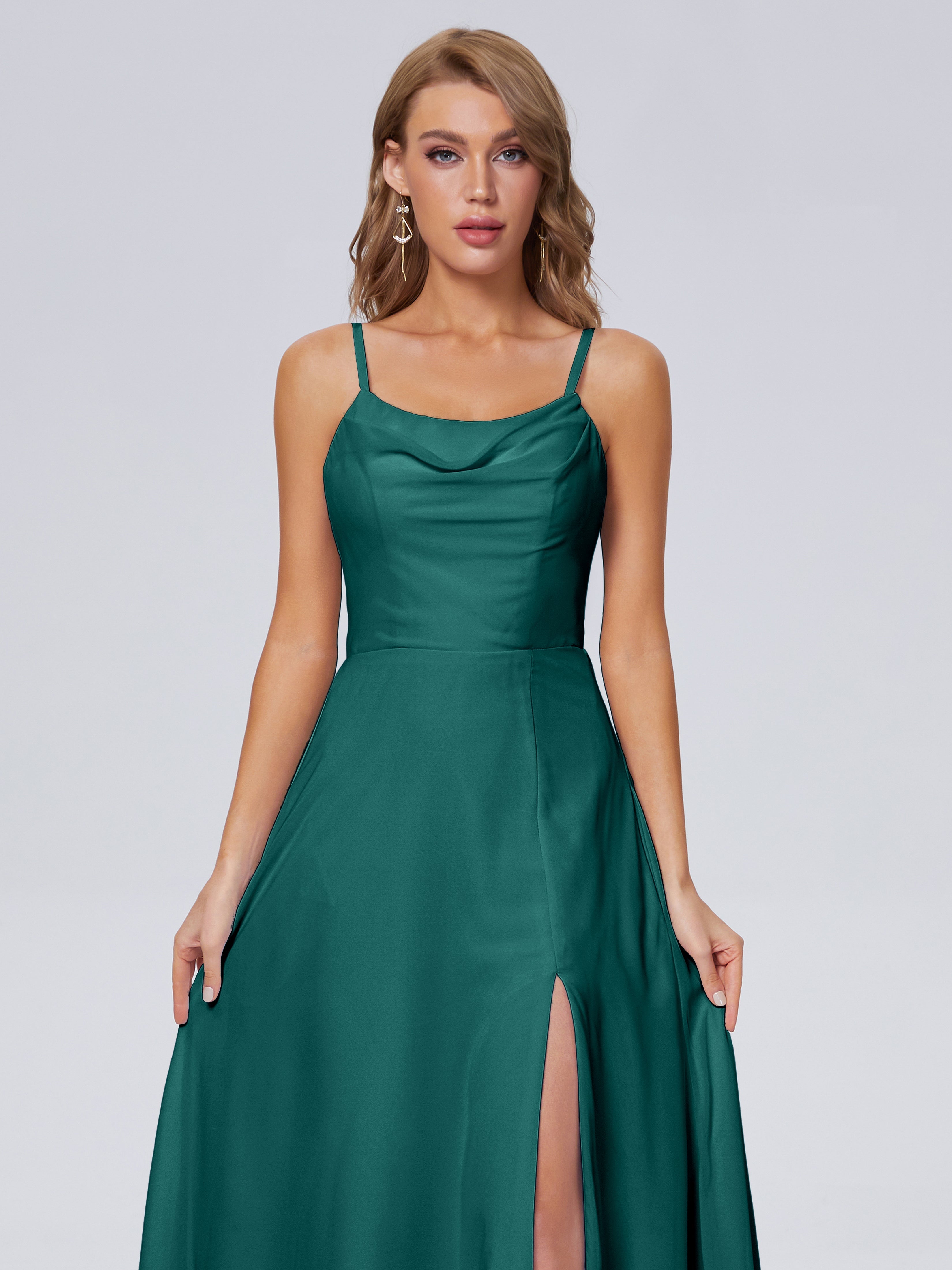 Robes De Demoiselle D'Honneur De Paon Reese Mignonne Bretelles Spaghetti Mousseline Robes Demoiselle D'Honneur