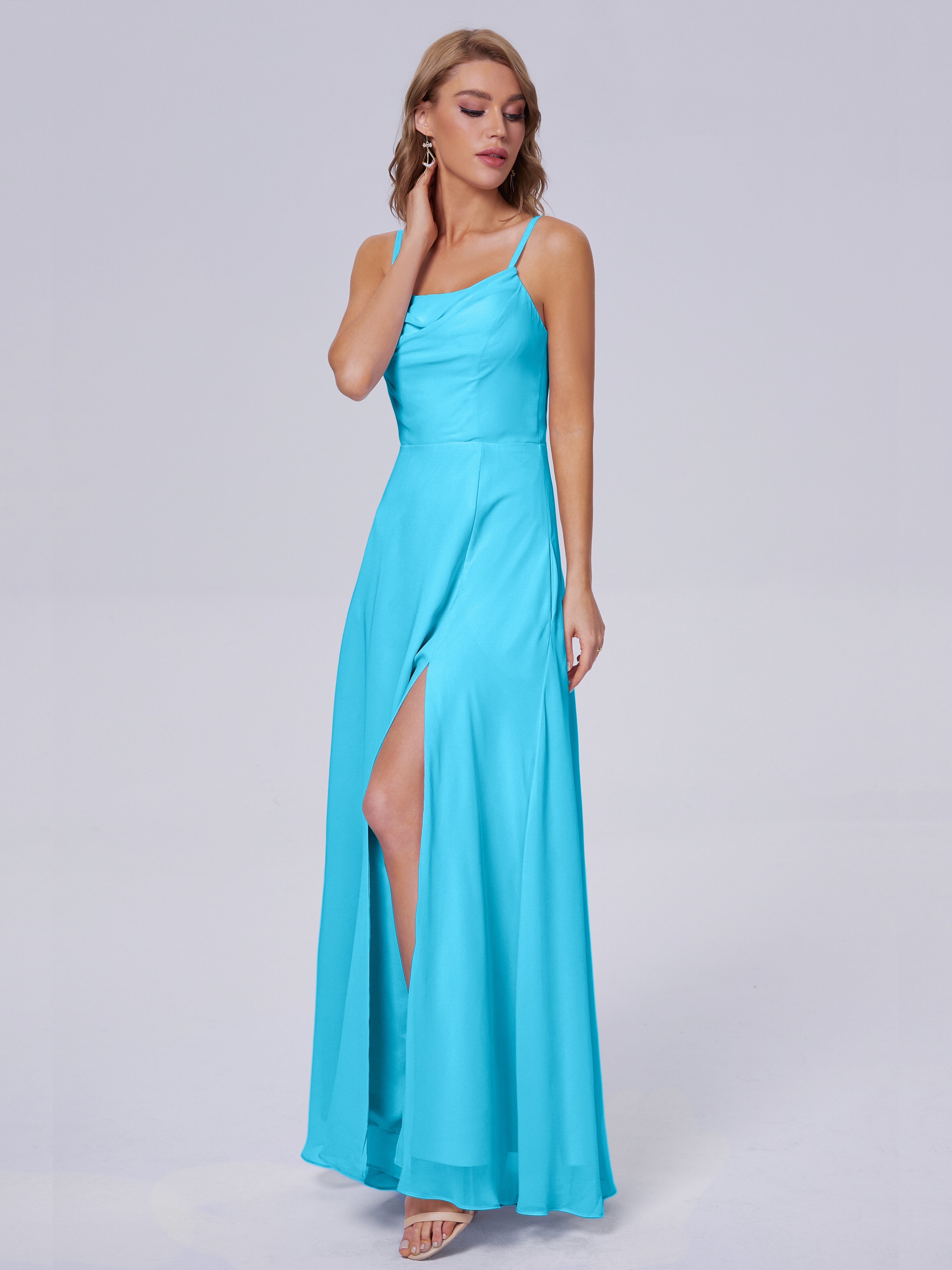 Robe De Demoiselle D'Honneur En Piscine Reese Mignonne Bretelles Spaghetti Mousseline Robes Demoiselle D'Honneur