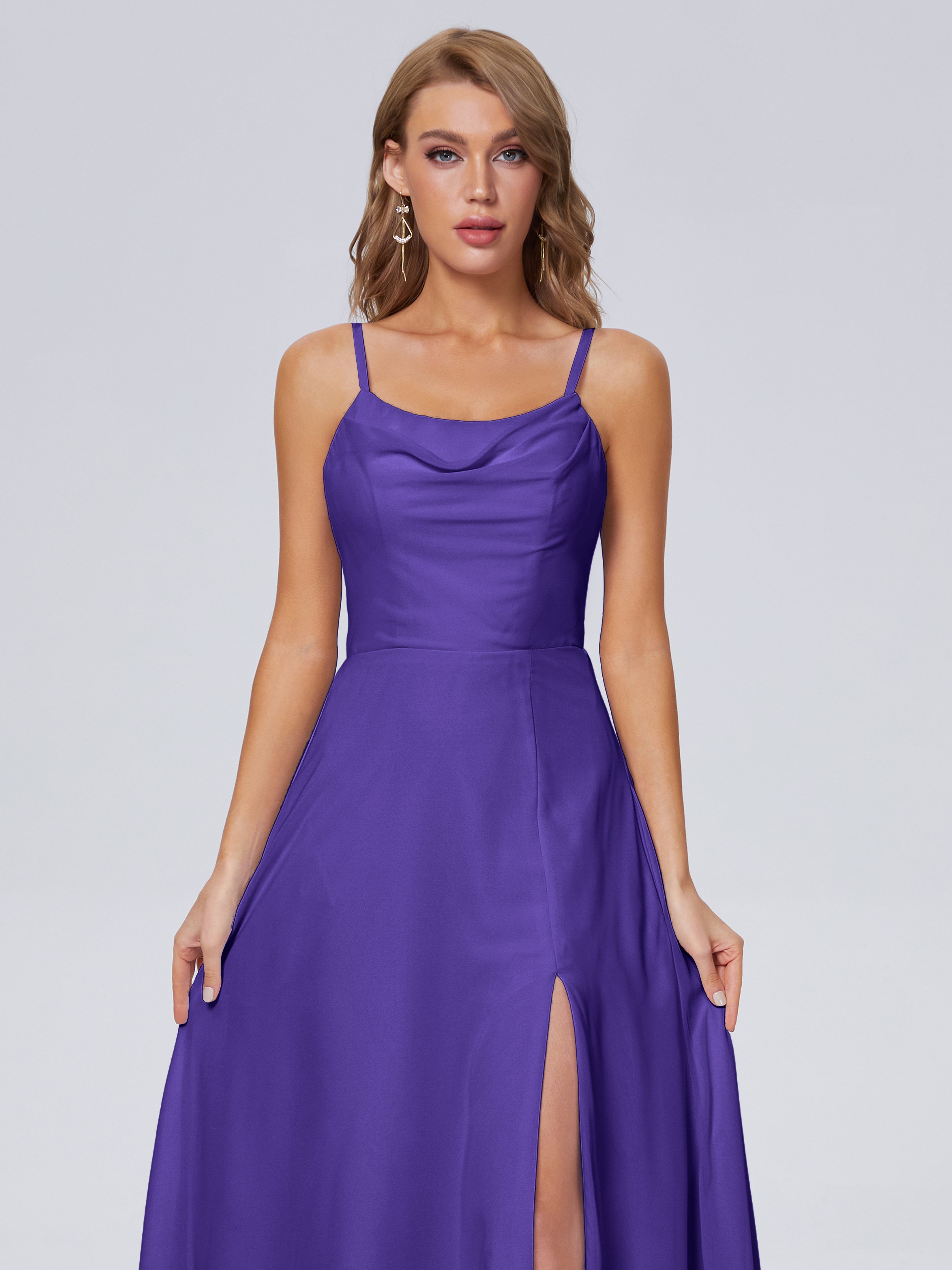 Robes De Demoiselle D'Honneur En Régence Reese Mignonne Bretelles Spaghetti Mousseline Robes Demoiselle D'Honneur