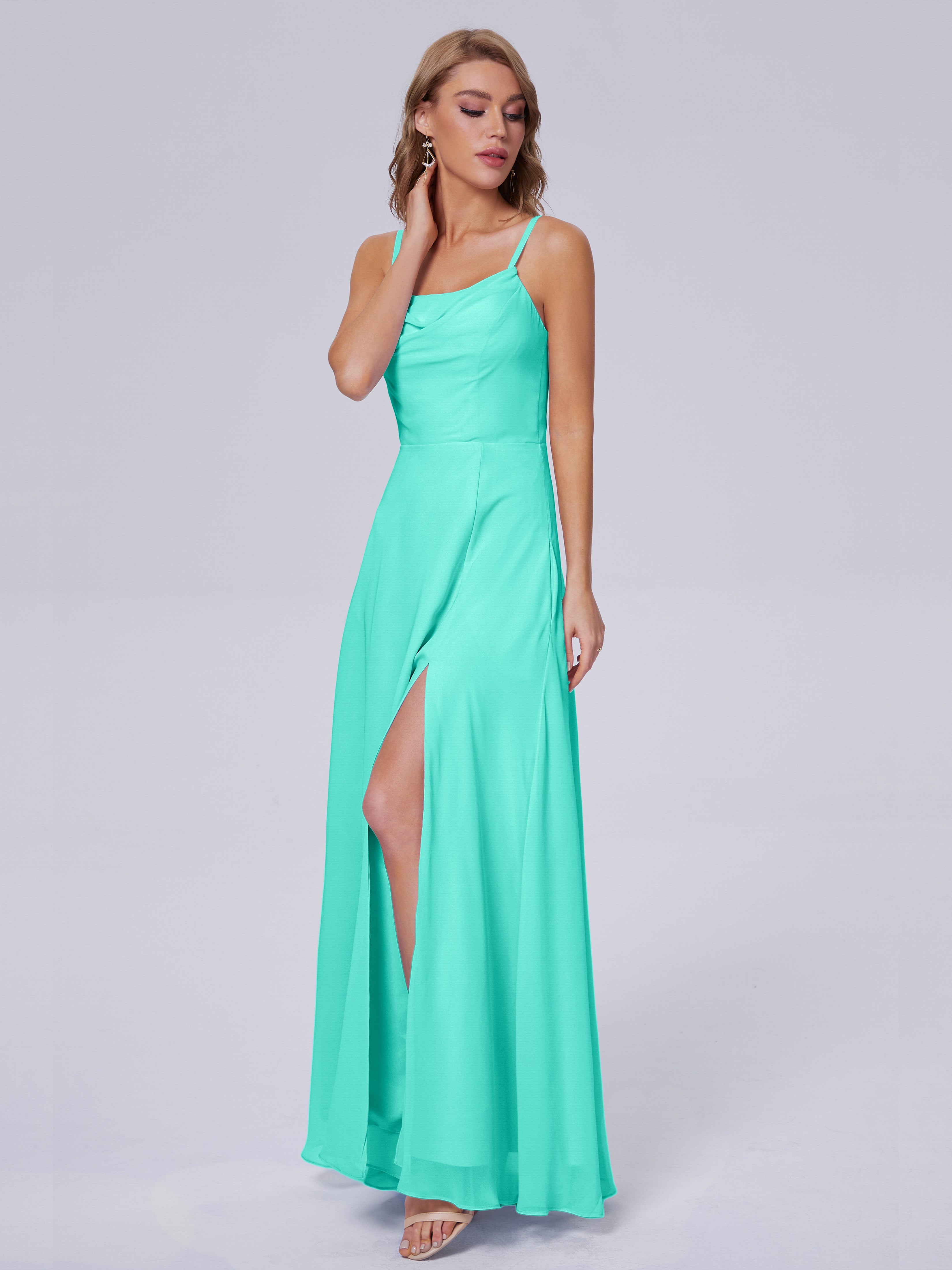 Robes De Demoiselle D'Honneur Spa Reese Mignonne Bretelles Spaghetti Mousseline Robes Demoiselle D'Honneur