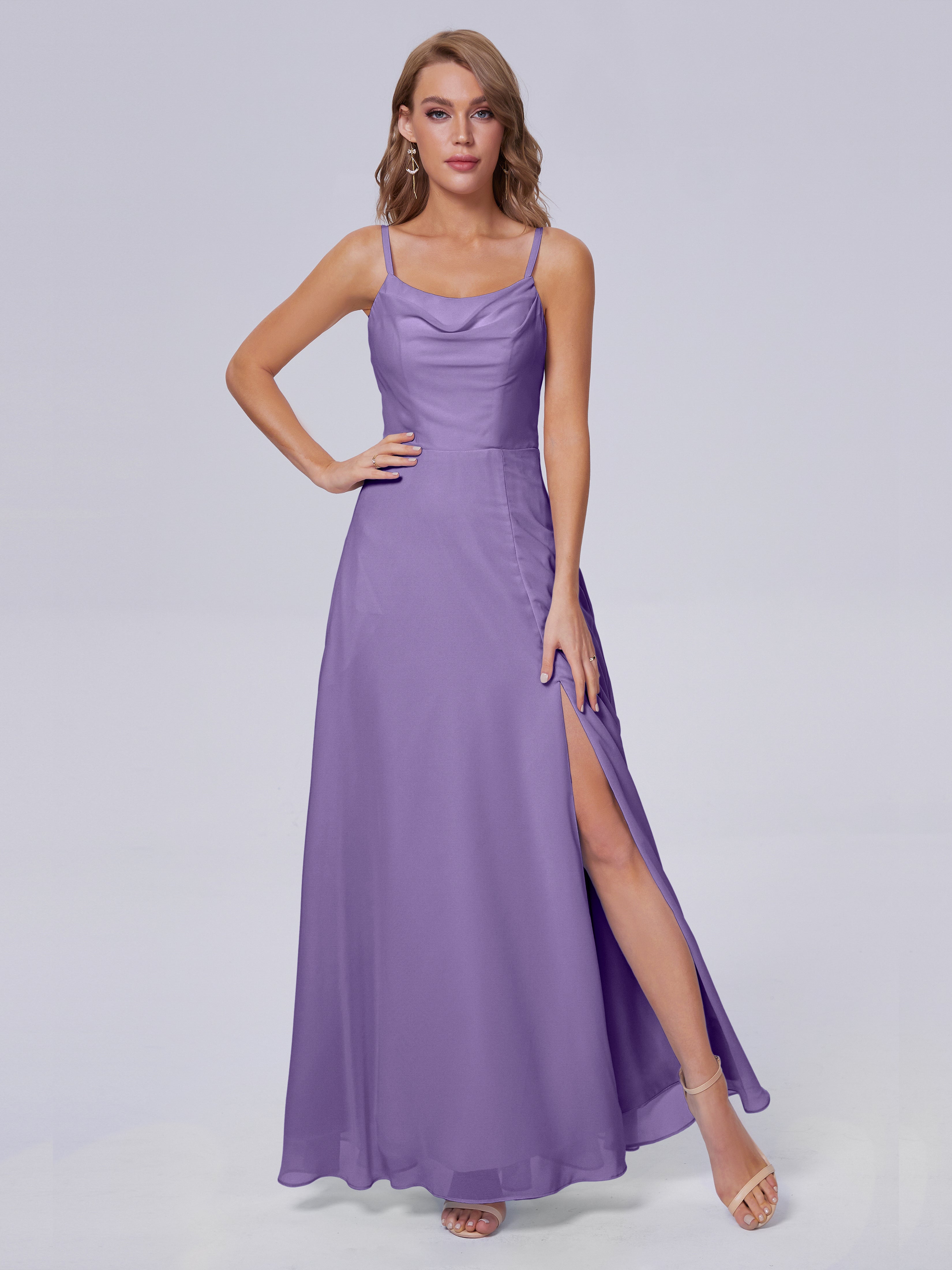 Robes De Demoiselle D'Honneur Tahiti Reese Mignonne Bretelles Spaghetti Mousseline Robes Demoiselle D'Honneur