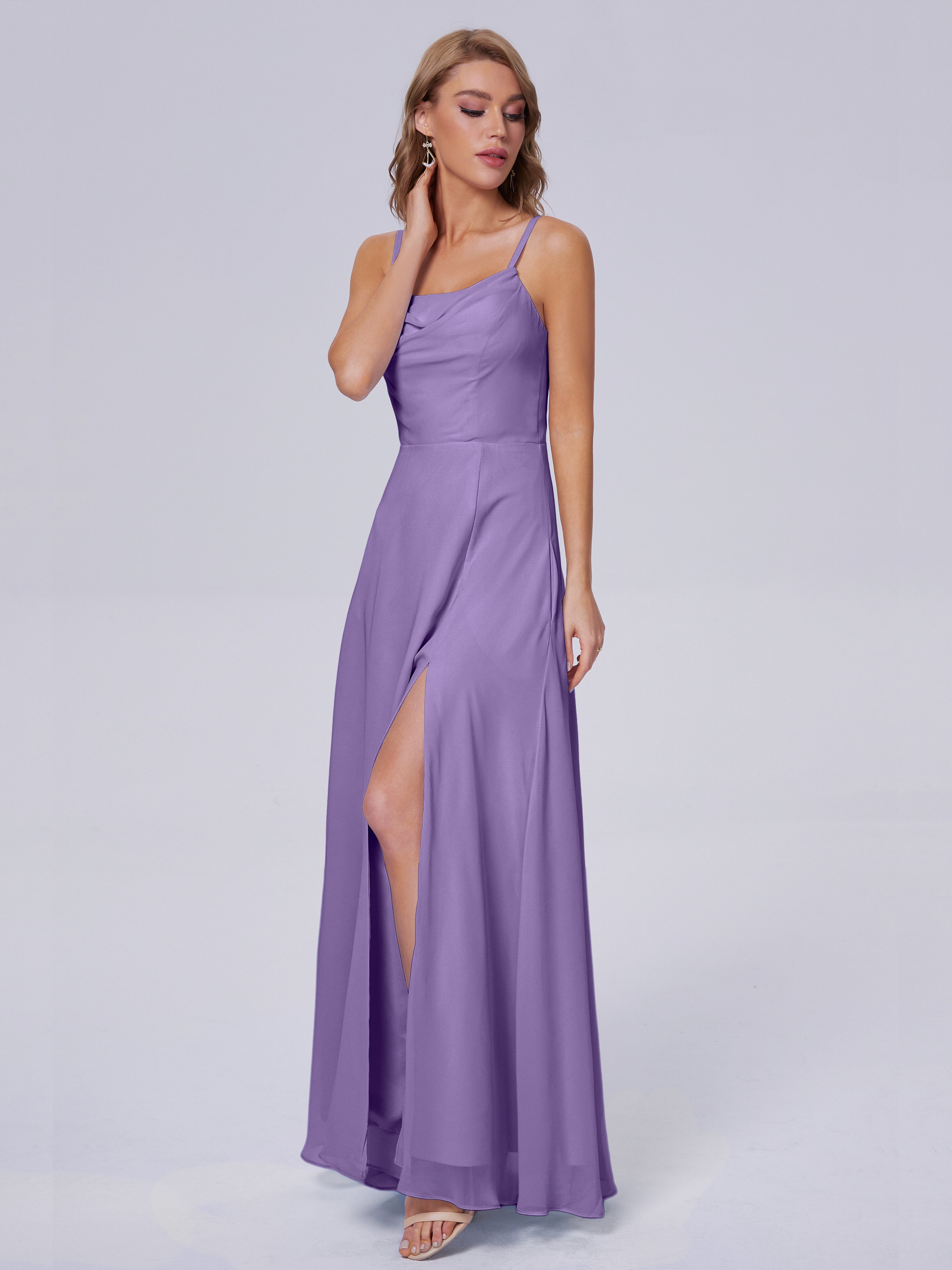 Robes De Demoiselle D'Honneur Tahiti Reese Mignonne Bretelles Spaghetti Mousseline Robes Demoiselle D'Honneur