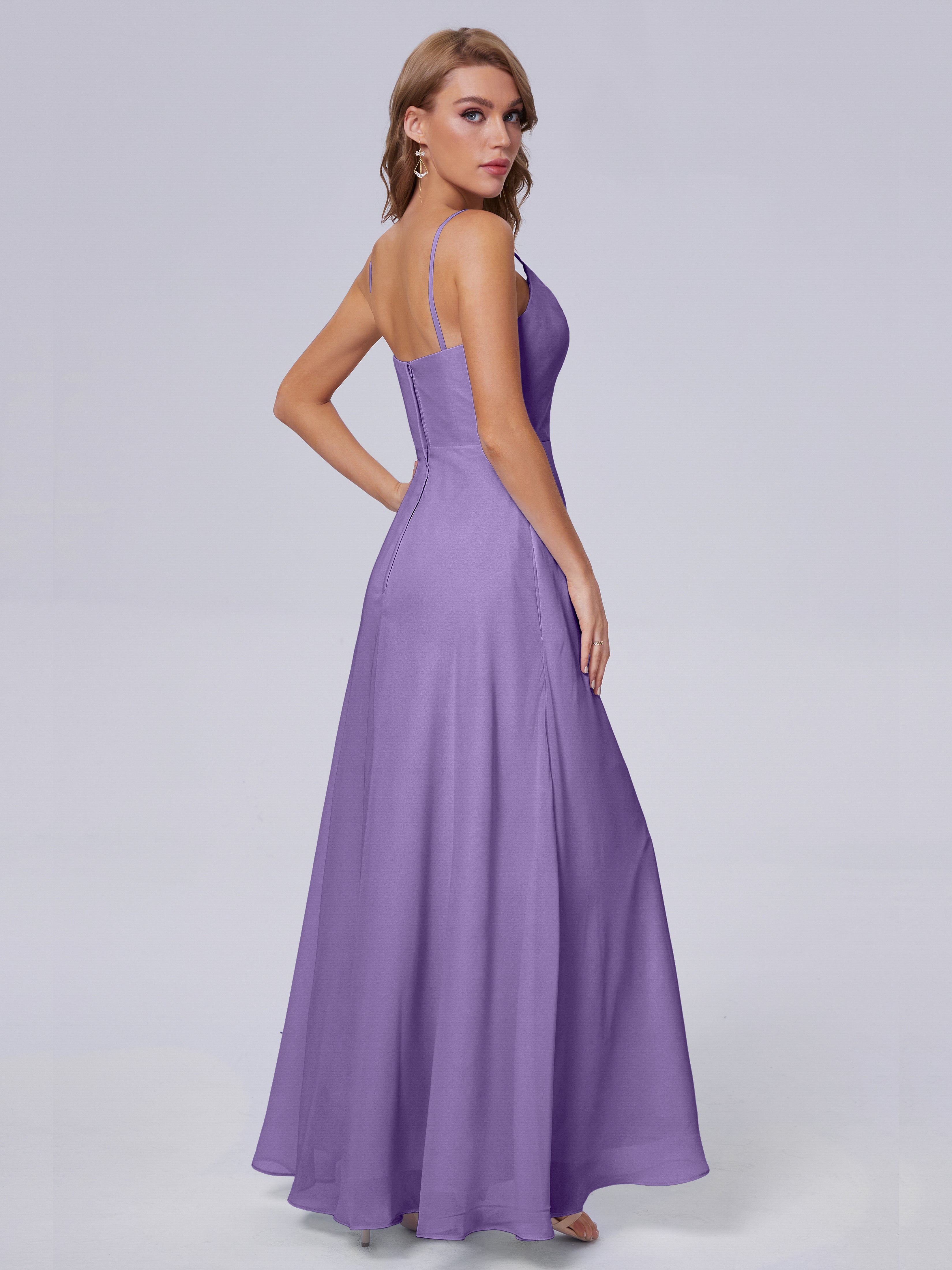 Robes De Demoiselle D'Honneur Tahiti Reese Mignonne Bretelles Spaghetti Mousseline Robes Demoiselle D'Honneur